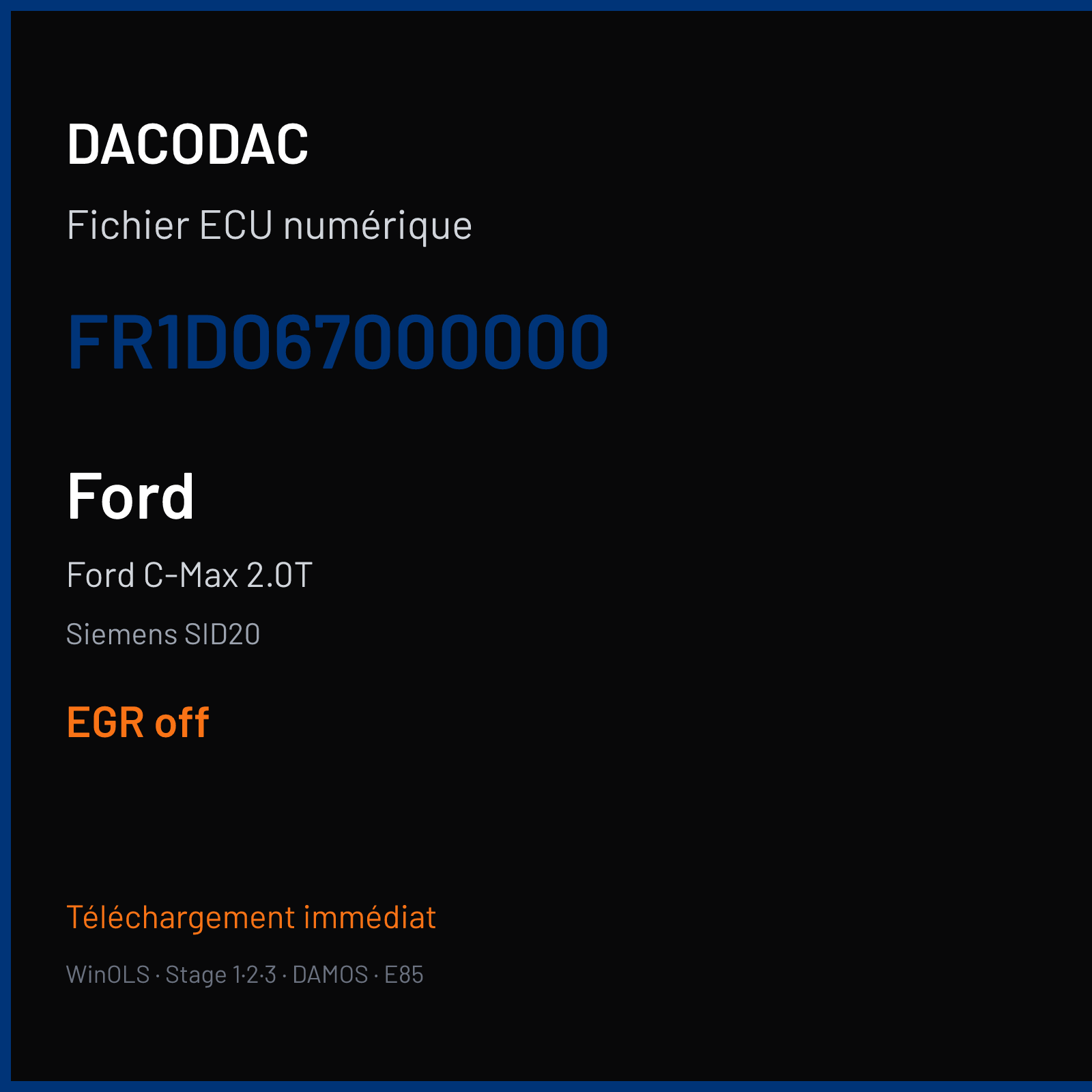 Ford C-Max 2.0T (2008) — Siemens SID20 — FR1D067000000 — EGR off