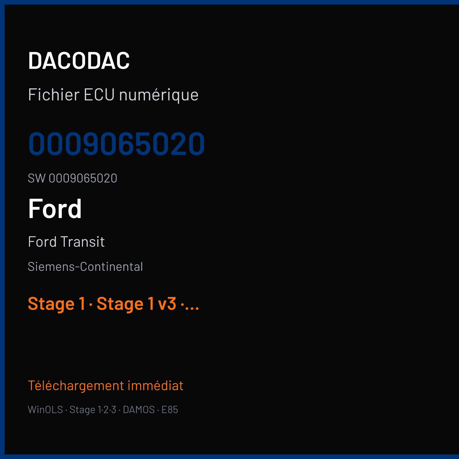 Ford Transit — Siemens-Continental — 0009065020 · 0009065020 — Stage 1