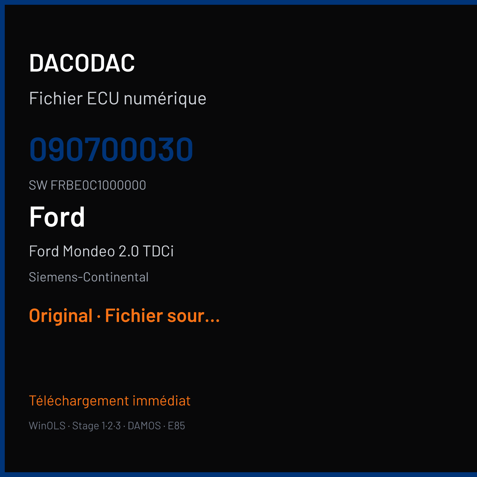 Ford Mondeo 2.0 TDCI (2009) — Siemens-Continental — 090700030 · FRBE0C1000000 — Original