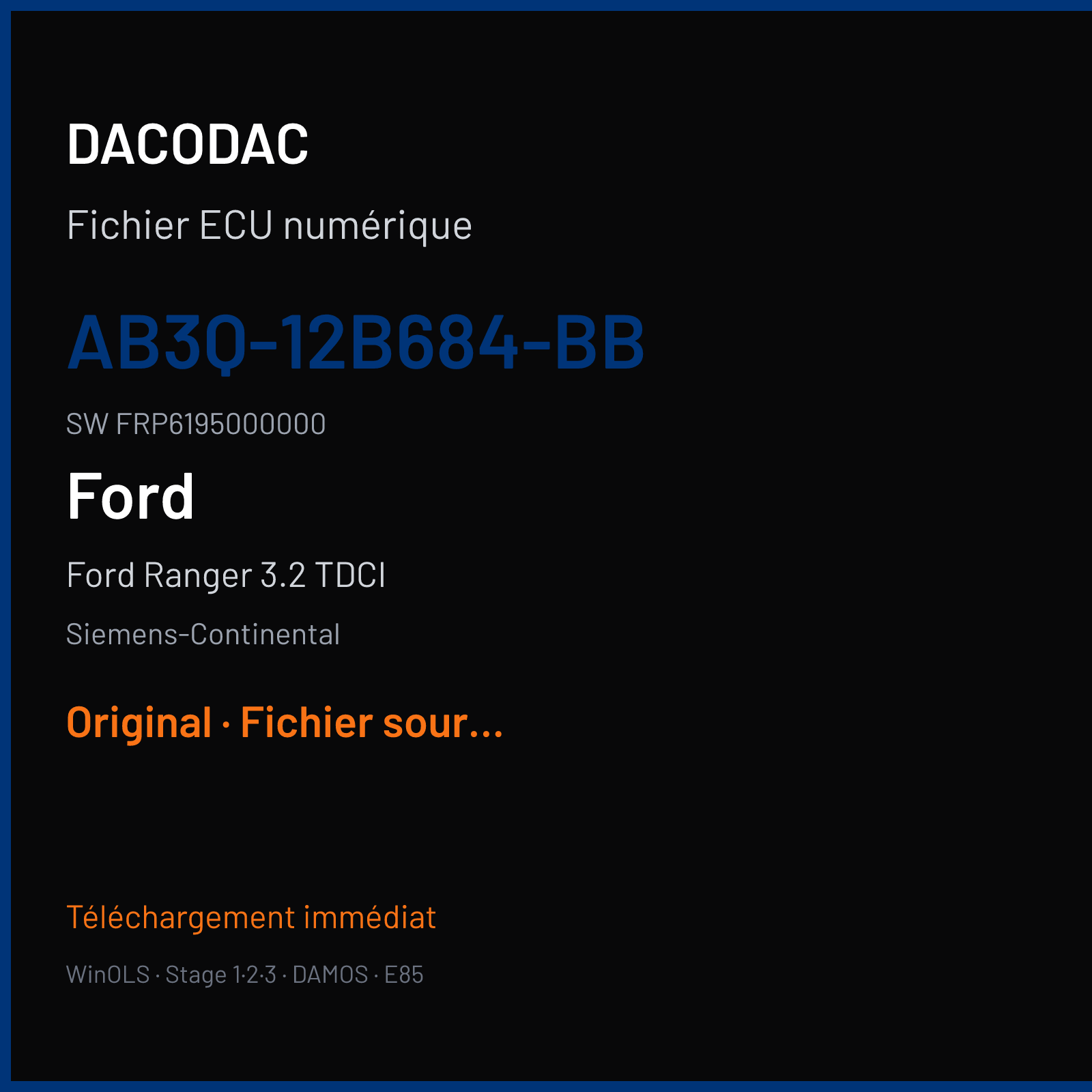 Ford Ranger 3.2 TDCI (2014) — Siemens-Continental — AB3Q-12B684-BB · FRP6195000000 — Original