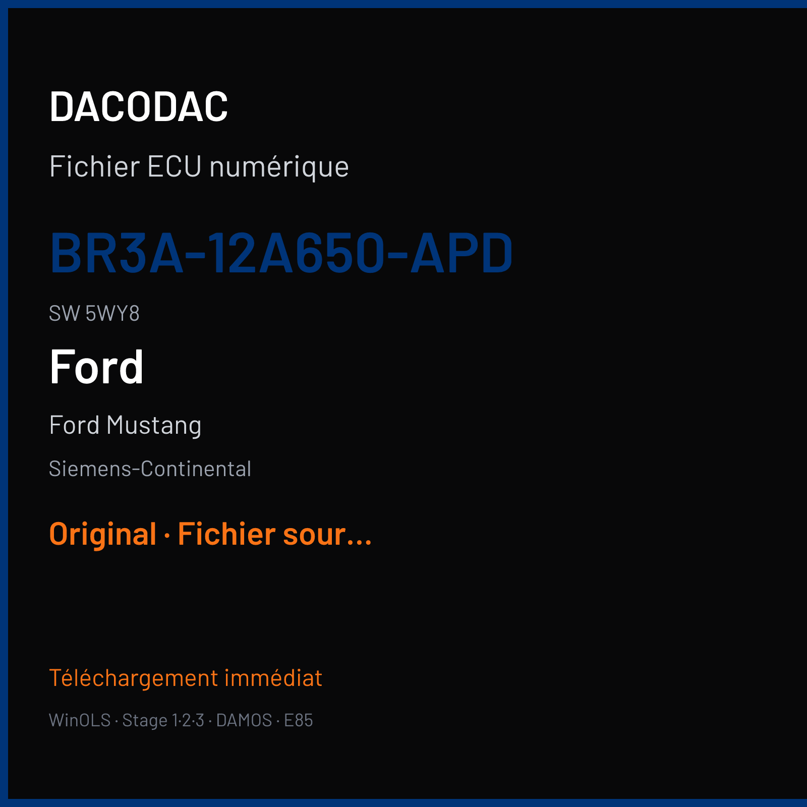 Ford Mustang (2010) — Siemens-Continental — BR3A-12A650-APD · 5WY8 — Original