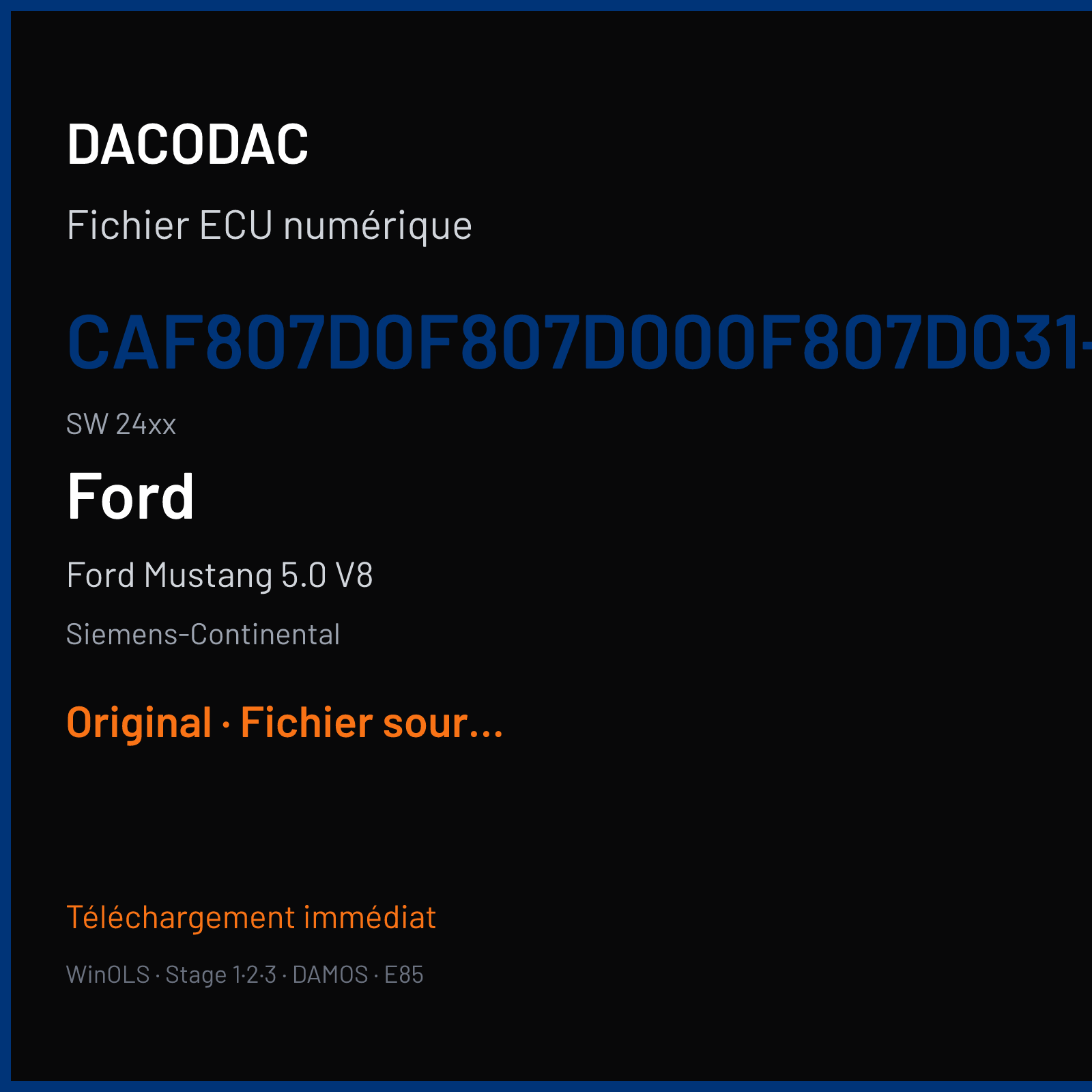 Ford Mustang 5.0 V8 (2018) — Siemens-Continental — CAF807D0F807D000F807D031- · 24xx — Original