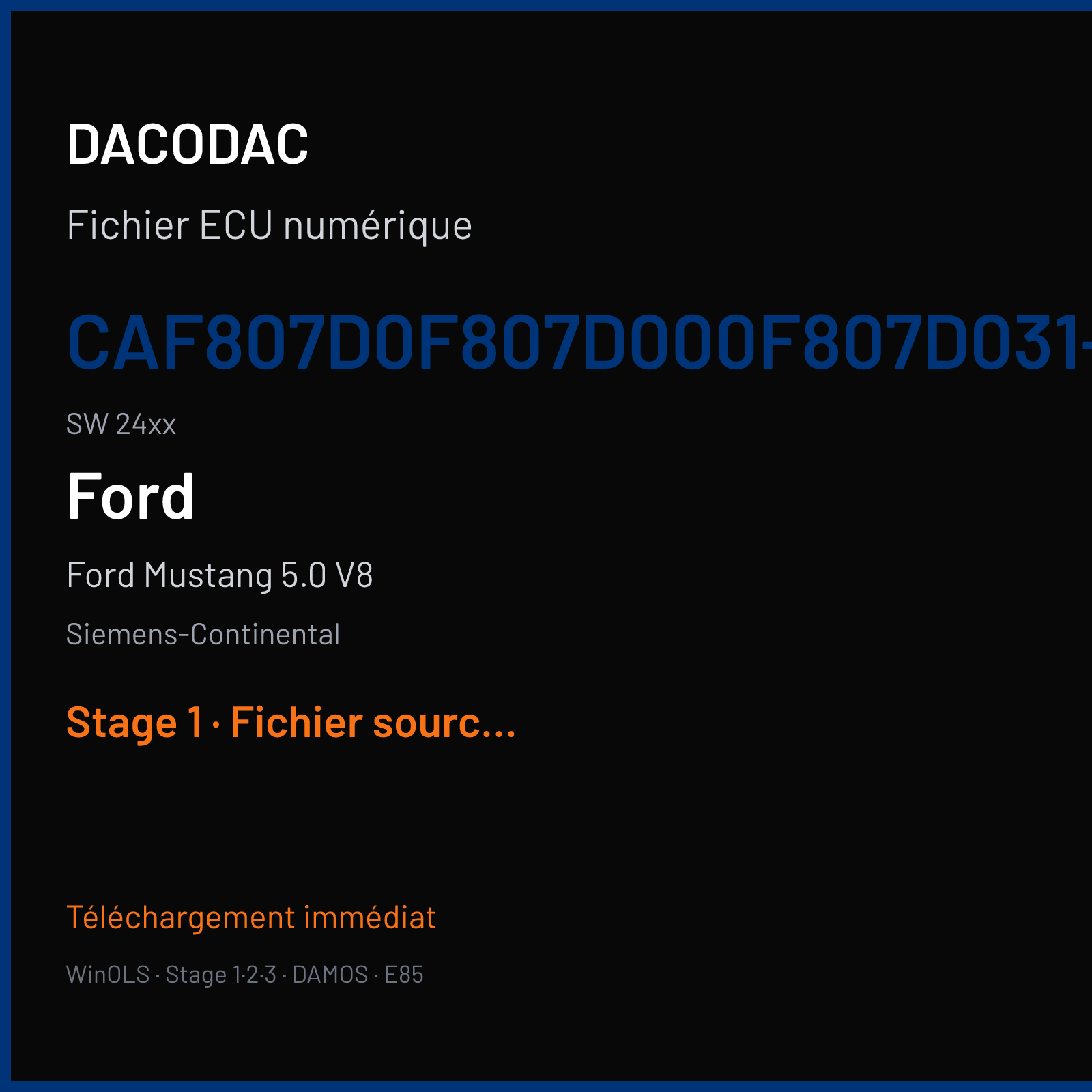 Ford Mustang 5.0 V8 (2018) — Siemens-Continental — CAF807D0F807D000F807D031- · 24xx — Stage 1