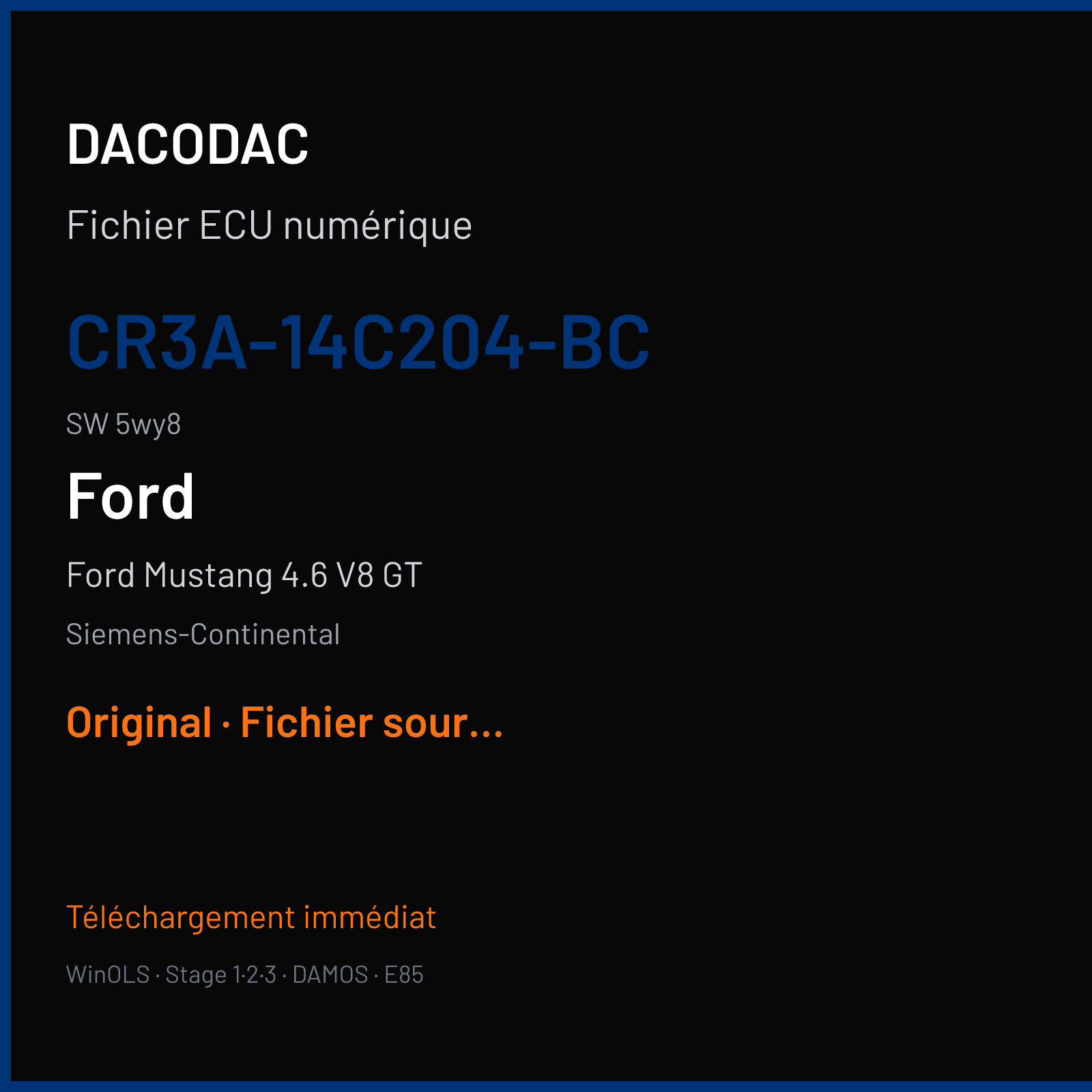 Ford Mustang 4.6 V8 GT (2012) — Siemens-Continental — CR3A-14C204-BC · 5wy8 — Original