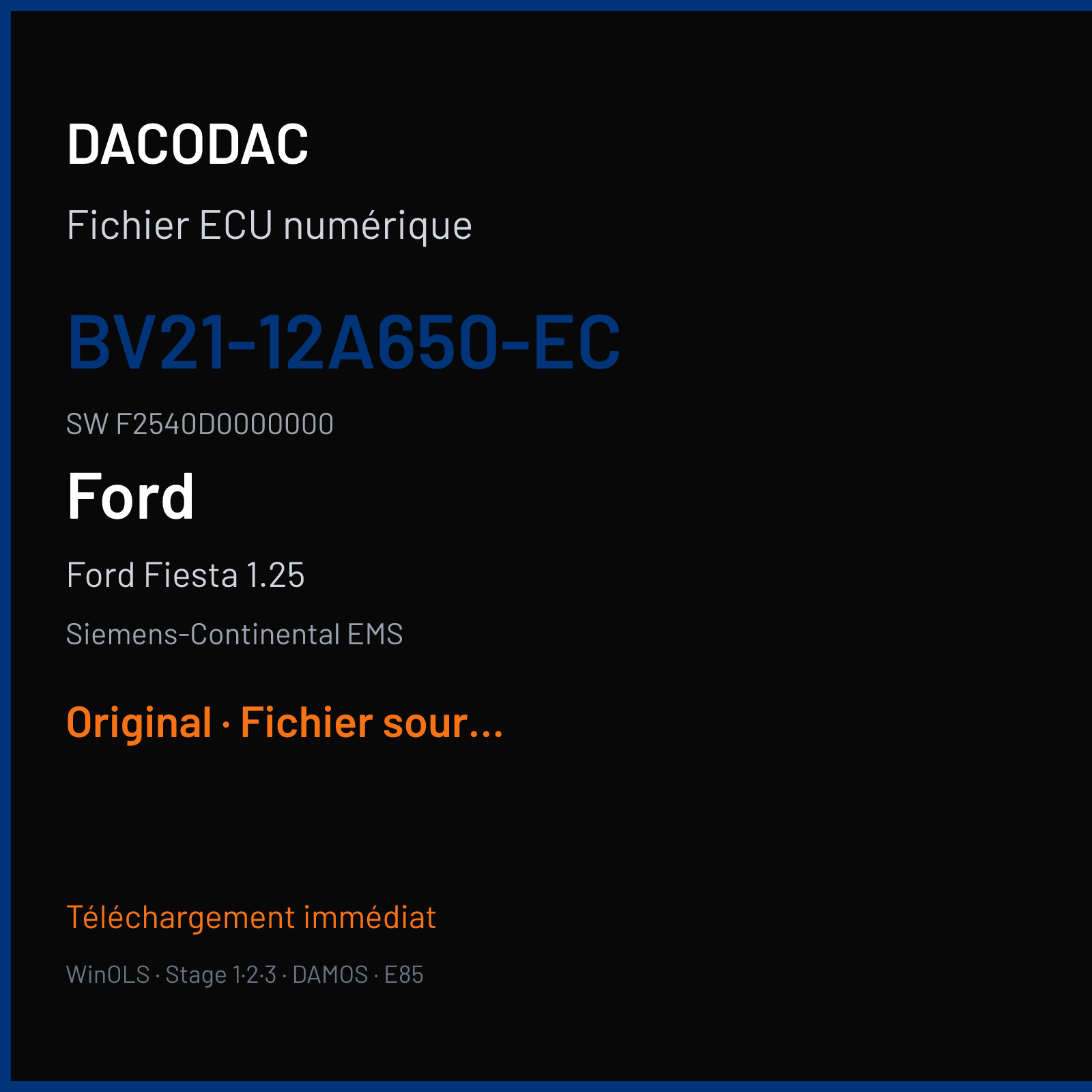 Ford Fiesta 1.25 (2012) — Siemens-Continental EMS — BV21-12A650-EC · F2540D0000000 — Original
