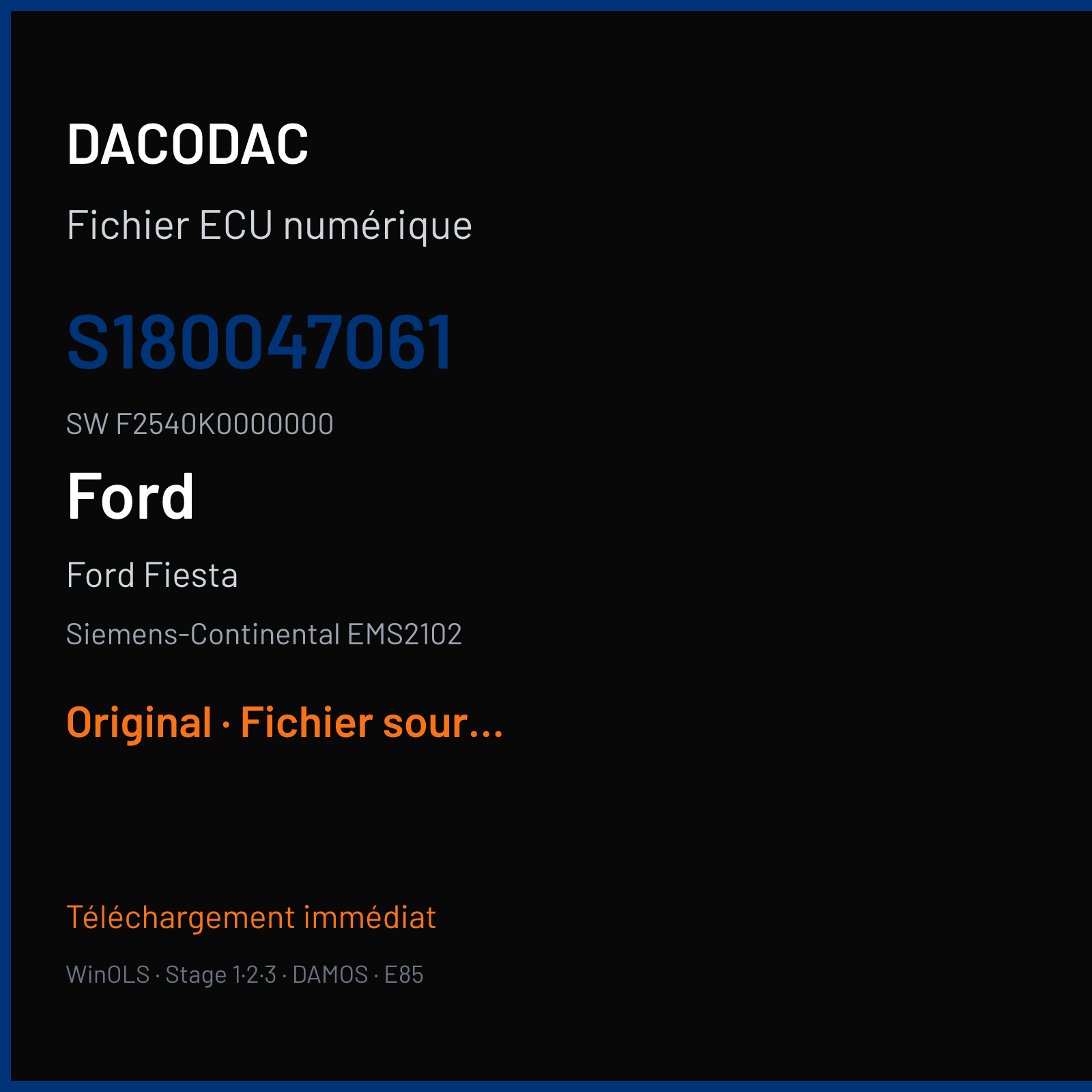 Ford Fiesta (2015) — Siemens-Continental EMS2102 — S180047061 · F2540K0000000 — Original