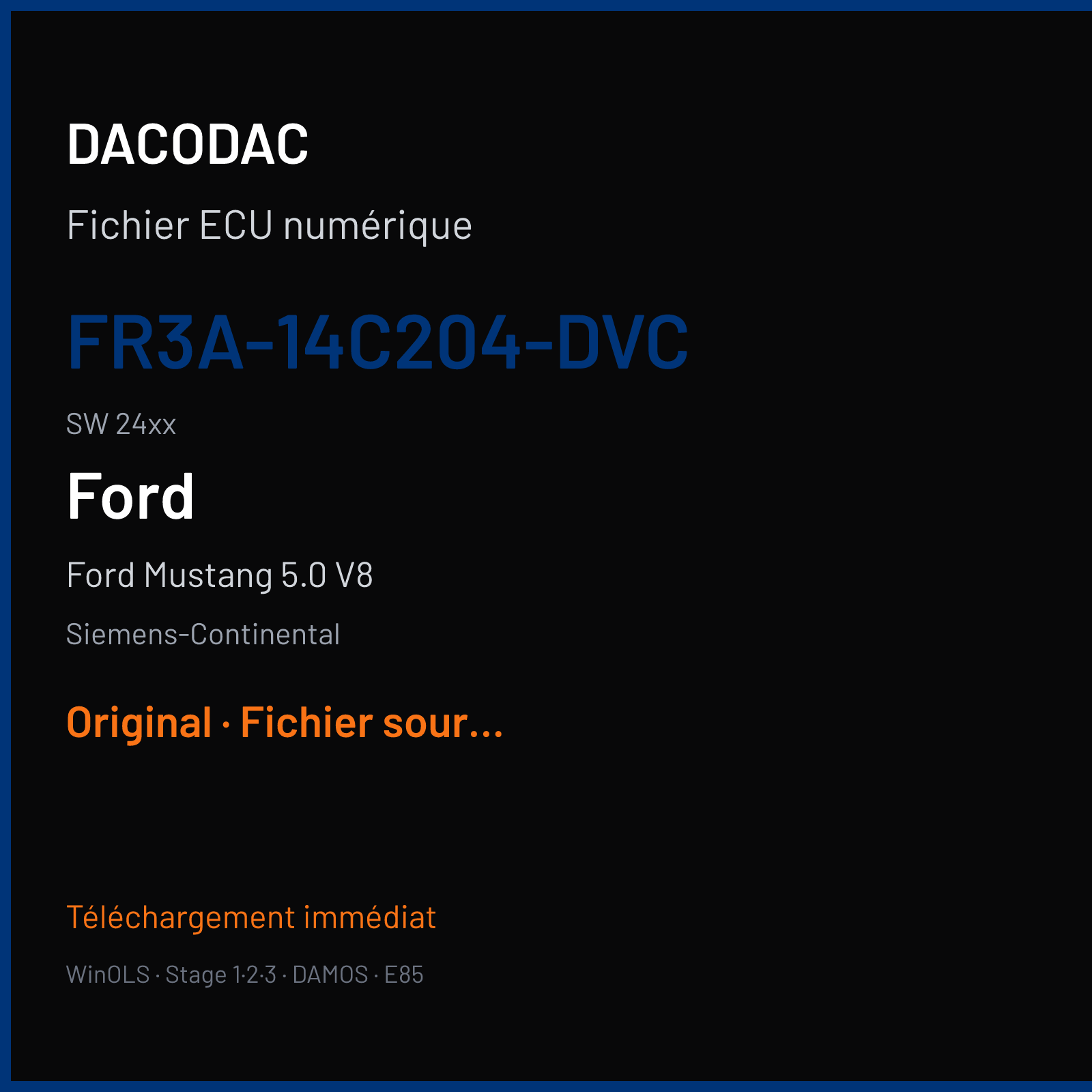 Ford Mustang 5.0 V8 (2016) — Siemens-Continental — FR3A-14C204-DVC · 24xx — Original
