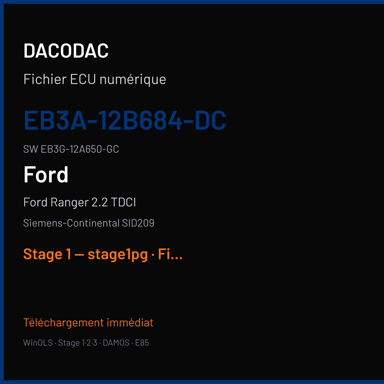 Ford Ranger 2.2 TDCI (2016) — Siemens-Continental SID209 — EB3A-12B684-DC · EB3G-12A650-GC — Stage 1 — stage1pg