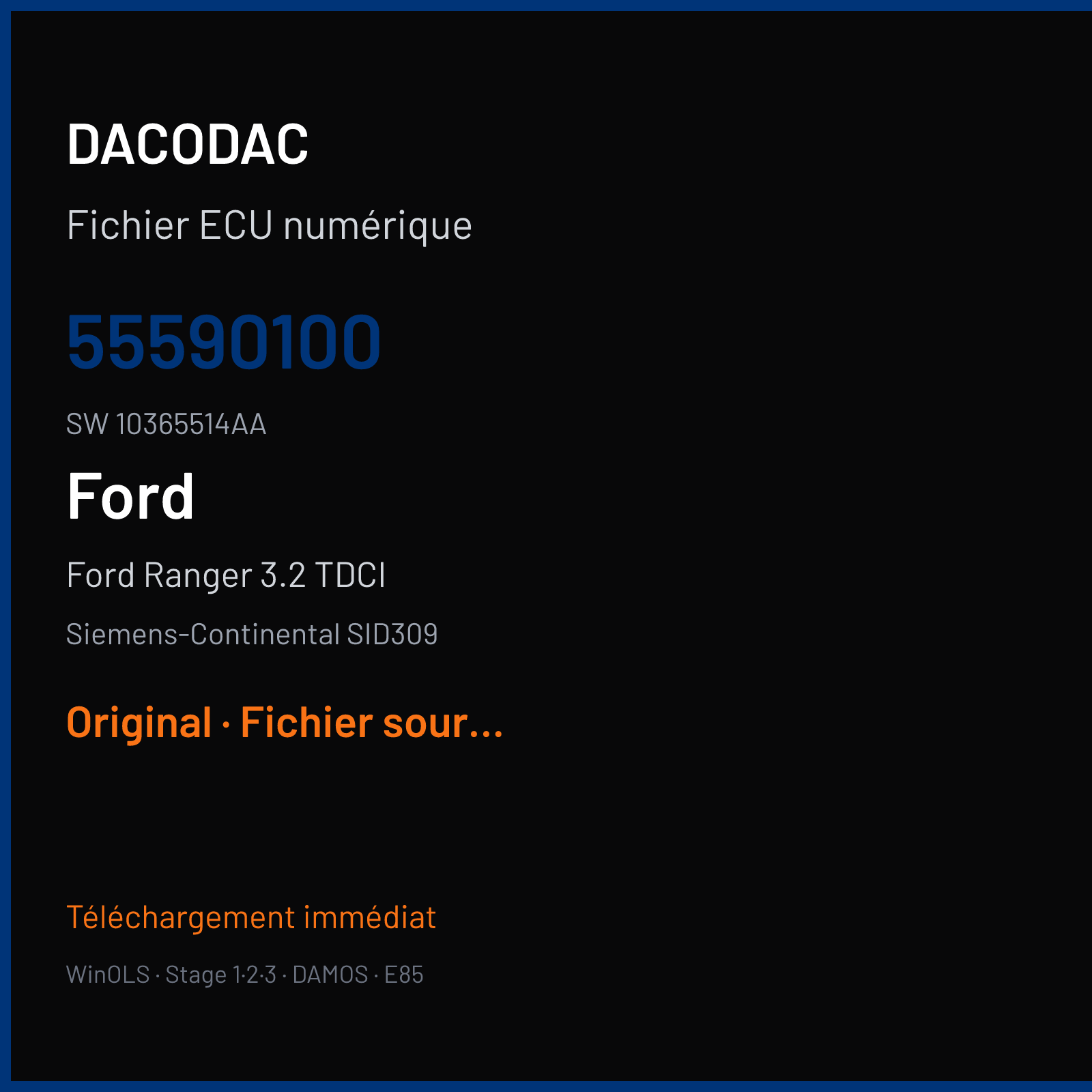 Ford Ranger 3.2 TDCI (2017) — Siemens-Continental SID309 — 55590100 · 10365514AA — Original