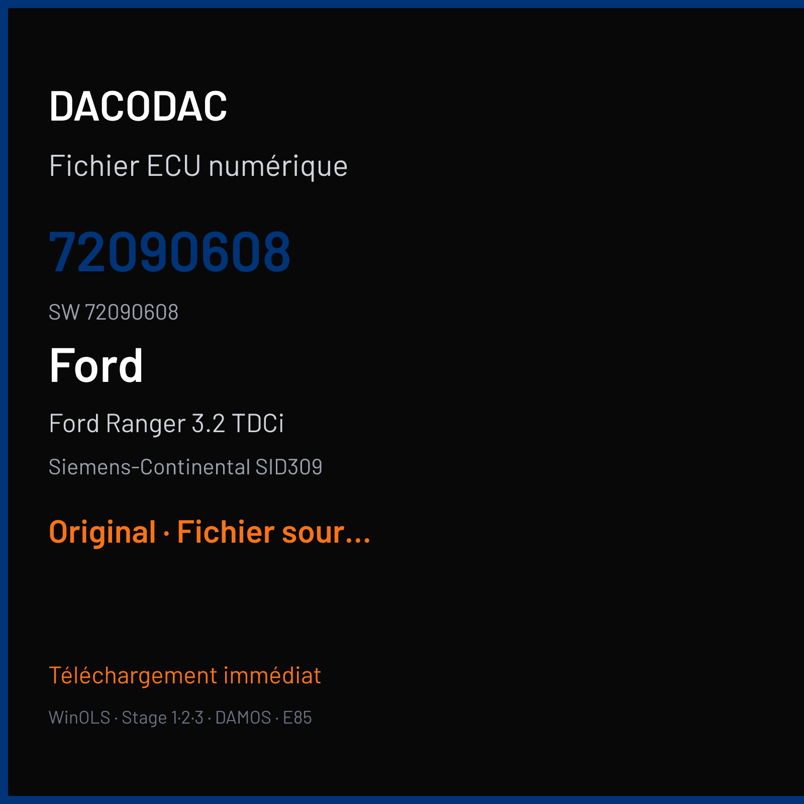 Ford Ranger 3.2 TDCi (2017) — Siemens-Continental SID309 — 72090608 · 72090608 — Original