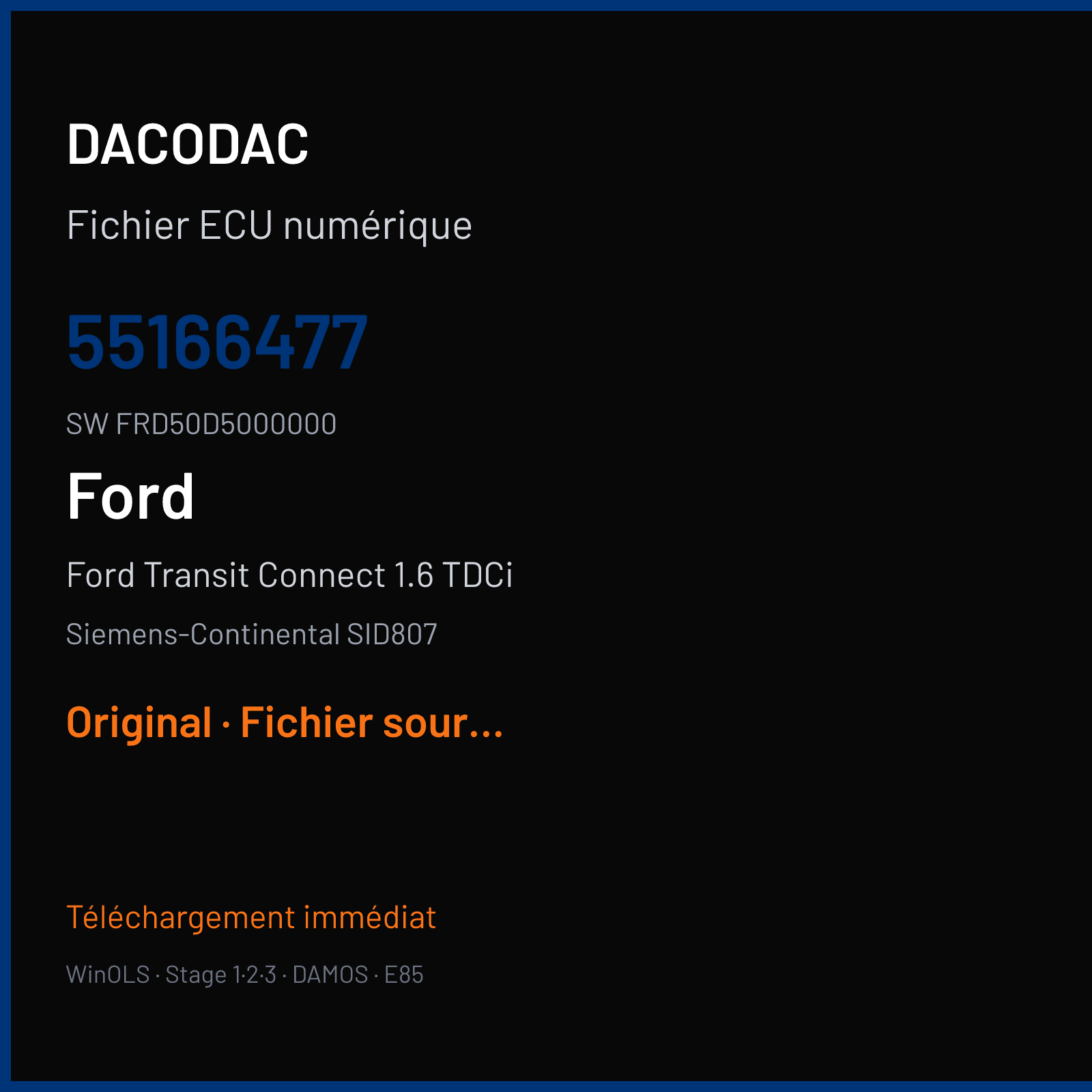 Ford Transit Connect 1.6 TDCi (2015) — Siemens-Continental SID807 — 55166477 · FRD50D5000000 — Original
