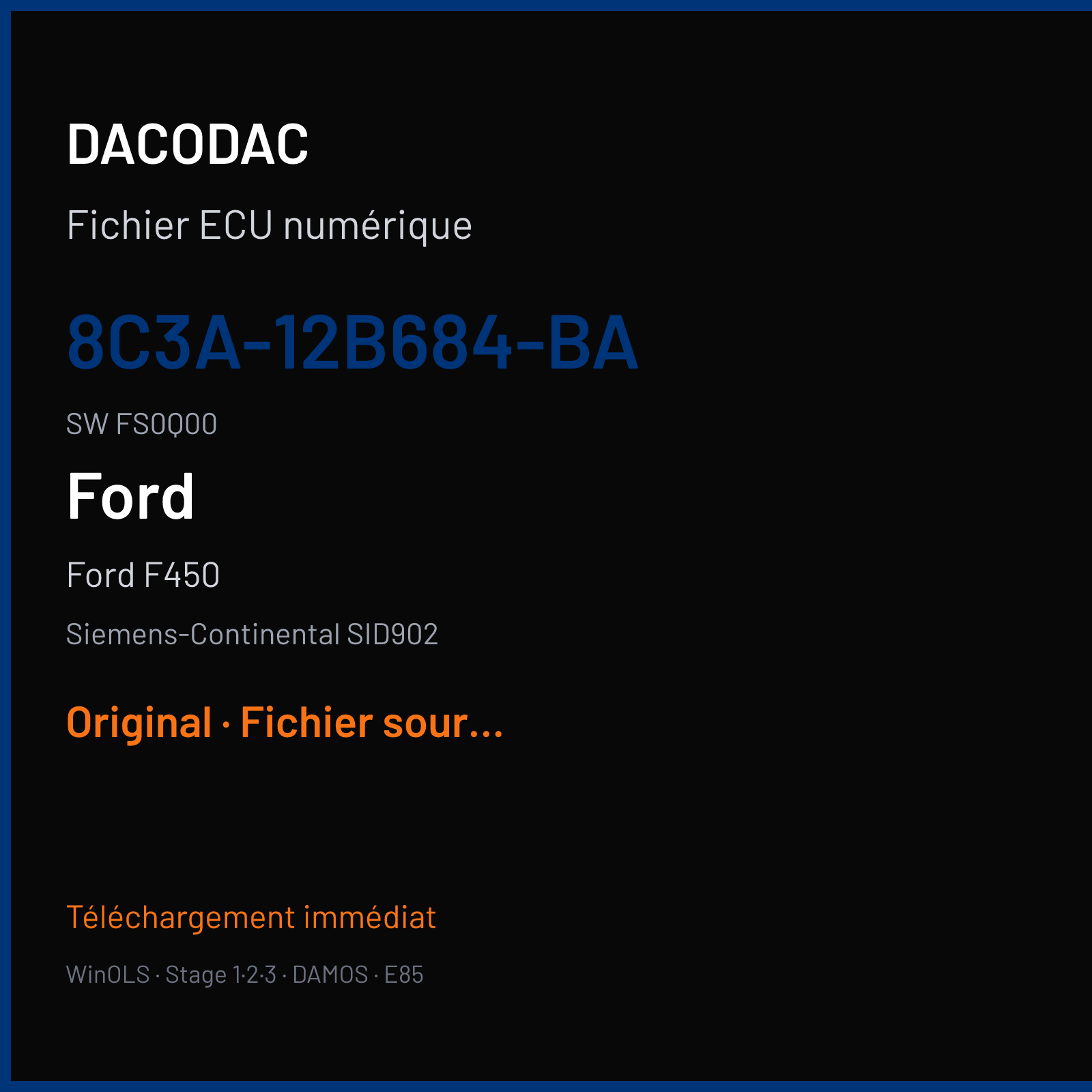 Ford F450 (2007) — Siemens-Continental SID902 — 8C3A-12B684-BA · FS0Q00 — Original