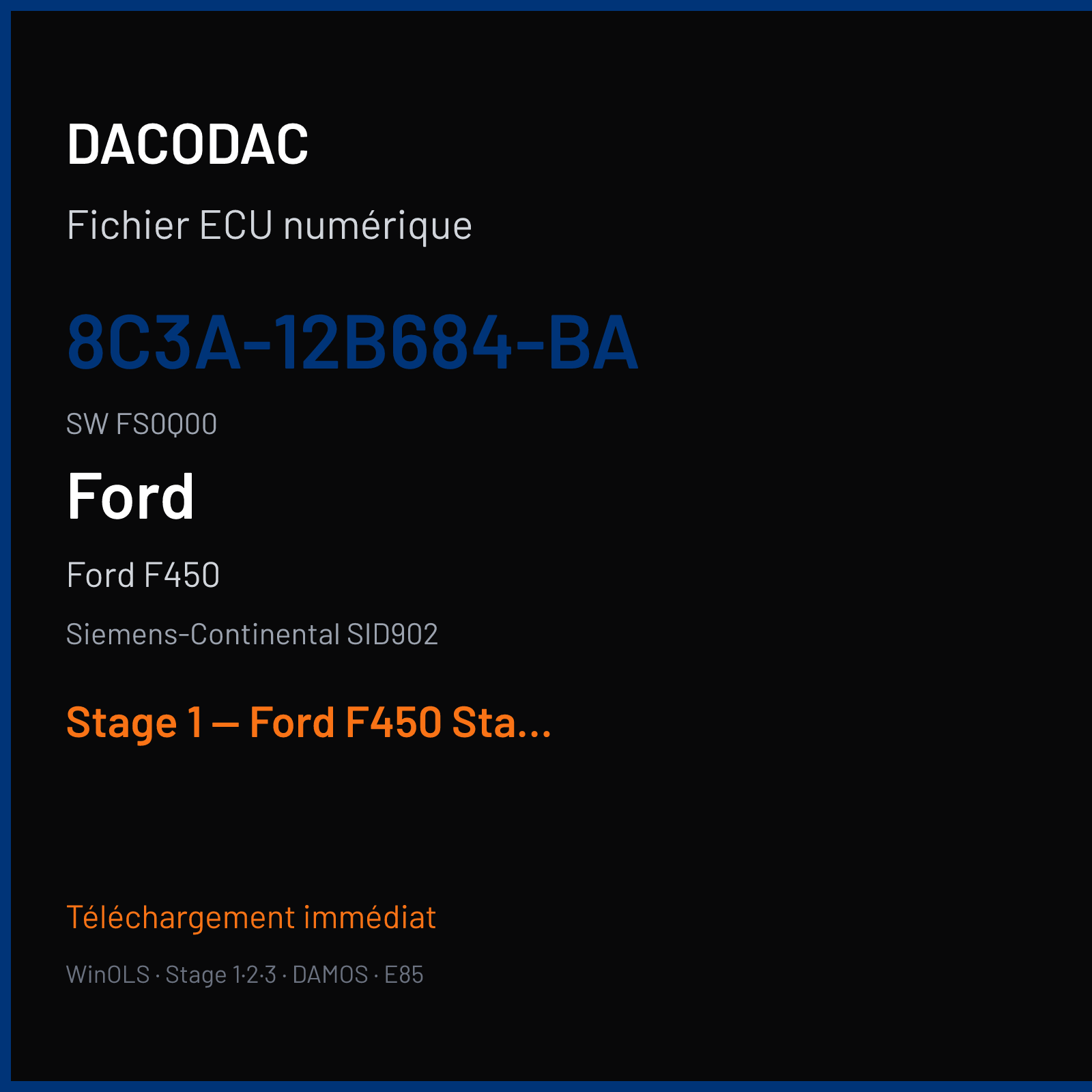 Ford F450 (2007) — Siemens-Continental SID902 — 8C3A-12B684-BA · FS0Q00 — Stage 1 — Ford F450 Stage 1 EGR OFF Ver2