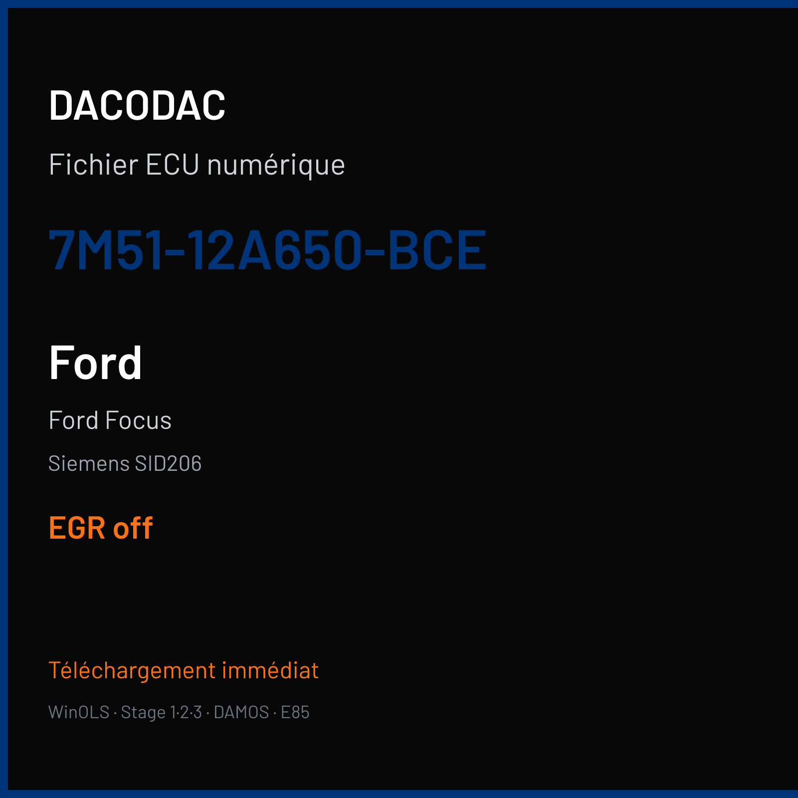 Ford Focus (2008) — Siemens SID206 — 7M51-12A650-BCE — EGR off