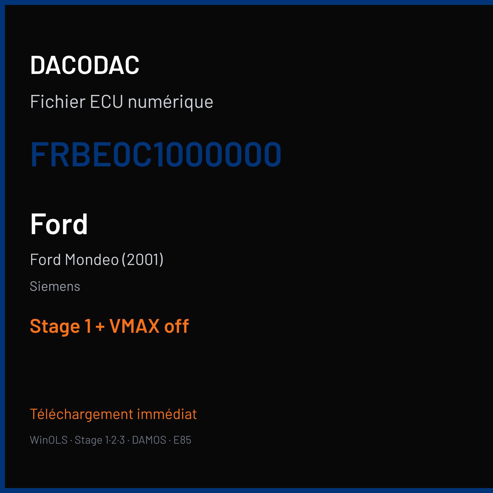 Ford Mondeo (2001) (2012) — Siemens — FRBE0C1000000 — Stage 1 + VMAX off