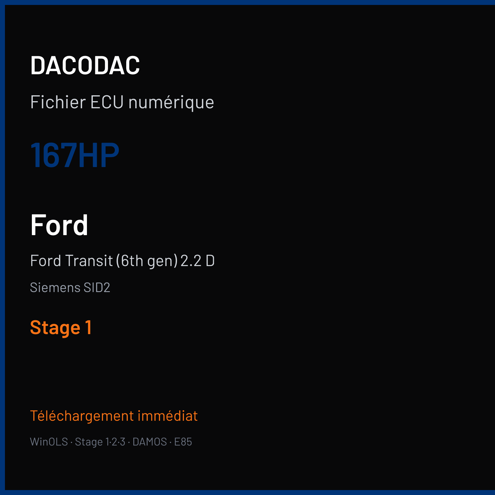 Ford Transit (6th gen) 2.2 D — Siemens SID2 — 167HP — Stage 1