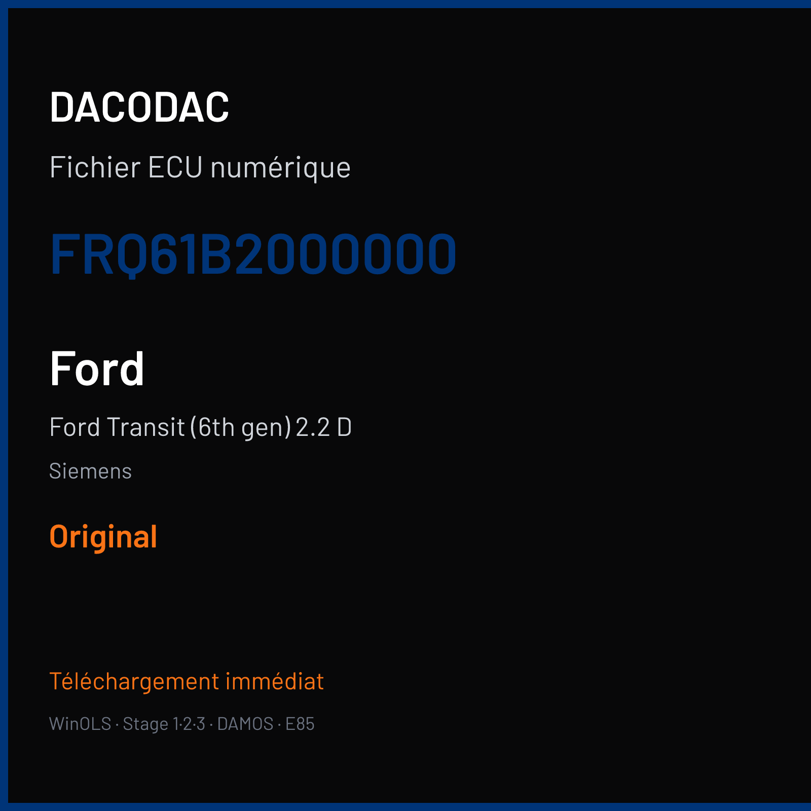 Ford Transit (6th gen) 2.2 D (2013) — Siemens — FRQ61B2000000 — Original