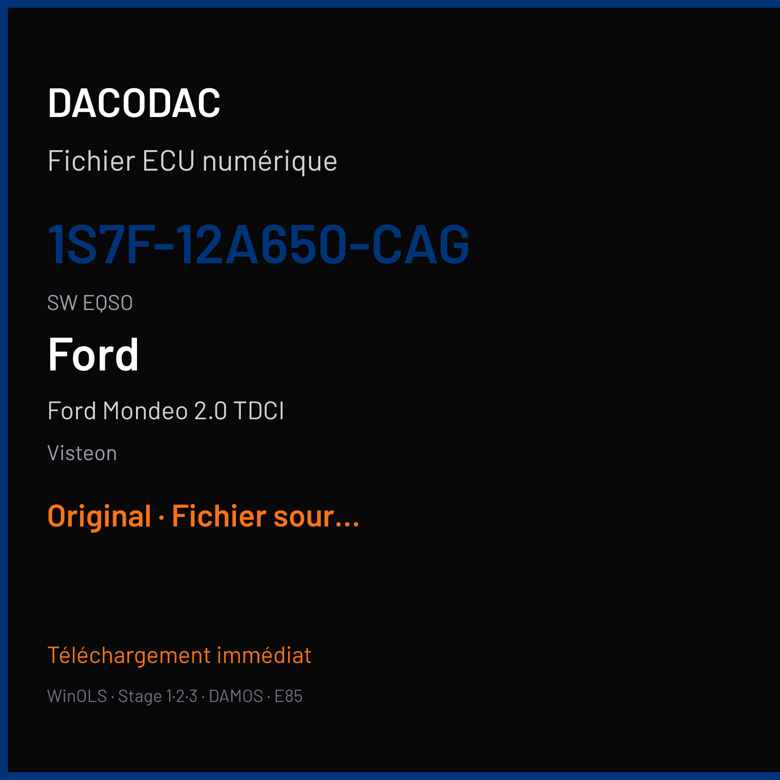 Ford Mondeo 2.0 TDCI (2001) — Visteon — 1S7F-12A650-CAG · EQSO — Original