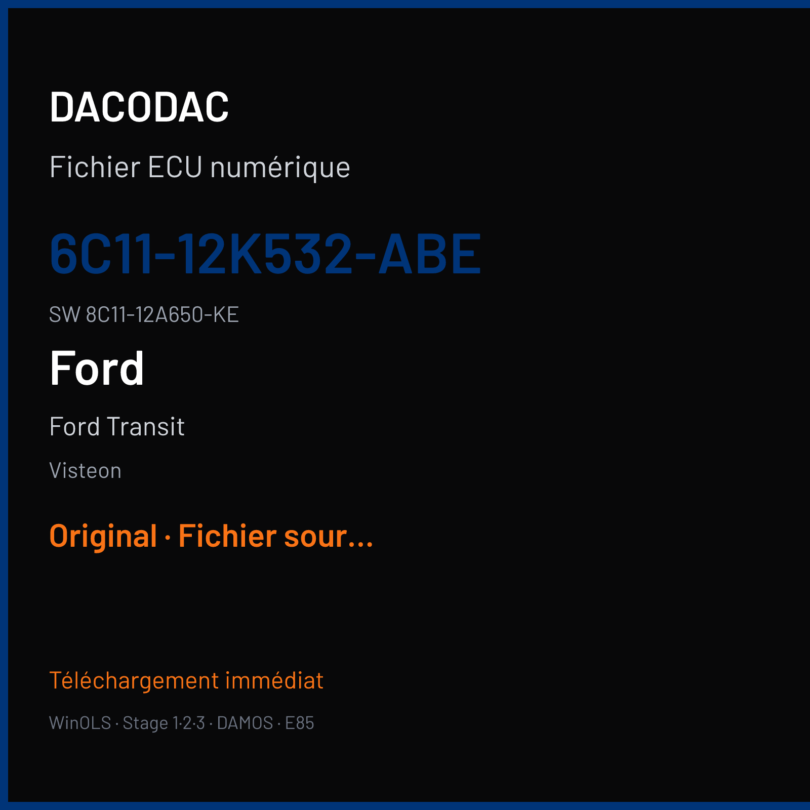 Ford Transit — Visteon — 6C11-12K532-ABE · 8C11-12A650-KE · 6C11-12B684-CB — Original