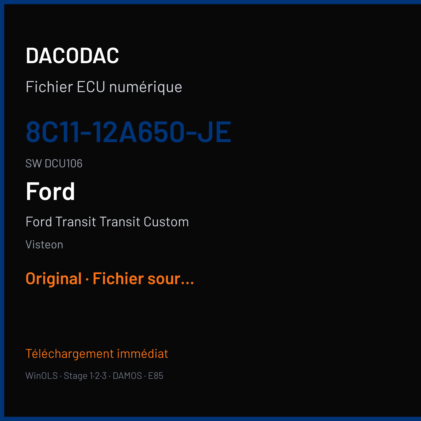 Ford Transit Transit Custom (2011) — Visteon — 8C11-12A650-JE · DCU106 — Original