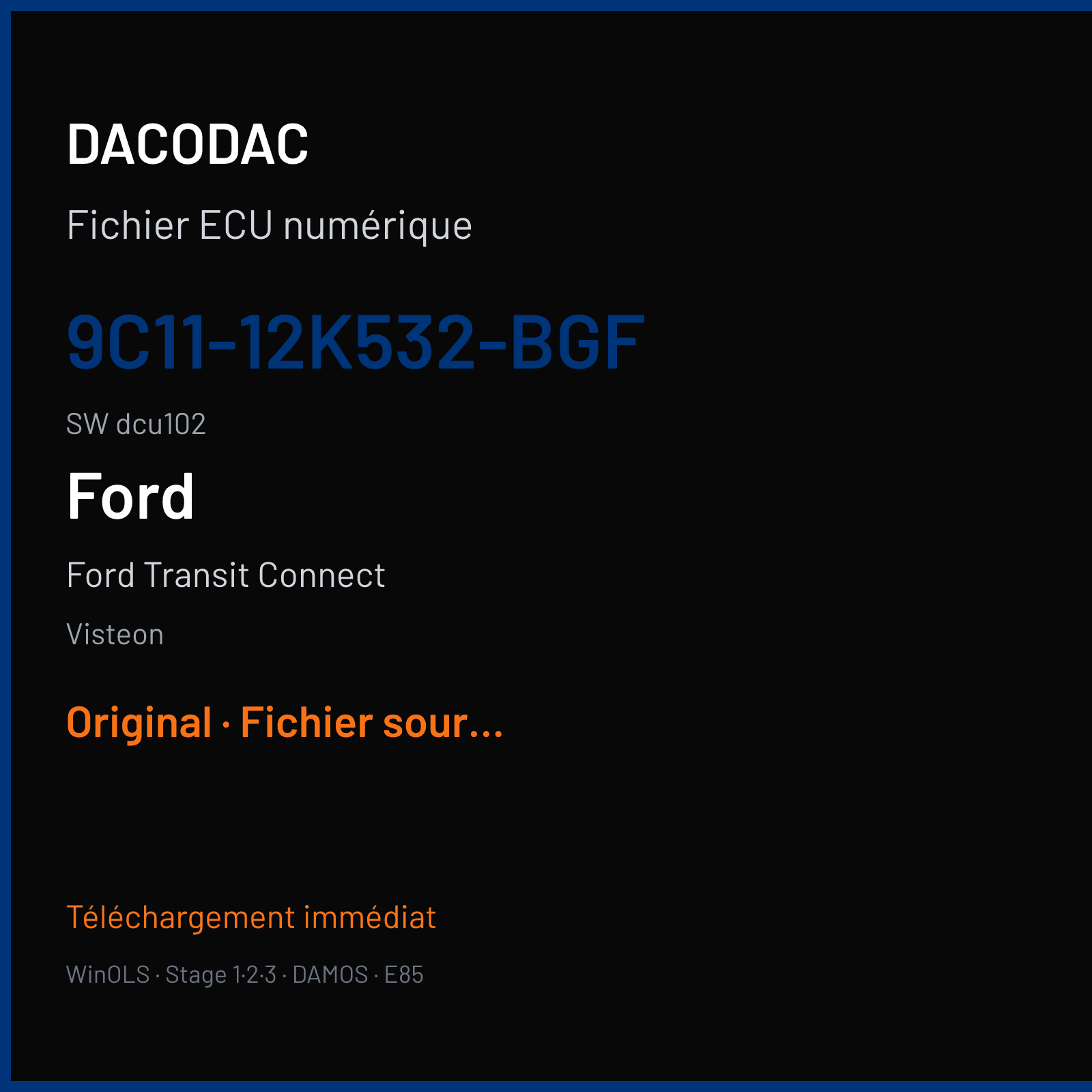 Ford Transit Connect (2012) — Visteon — 9C11-12K532-BGF · dcu102 — Original