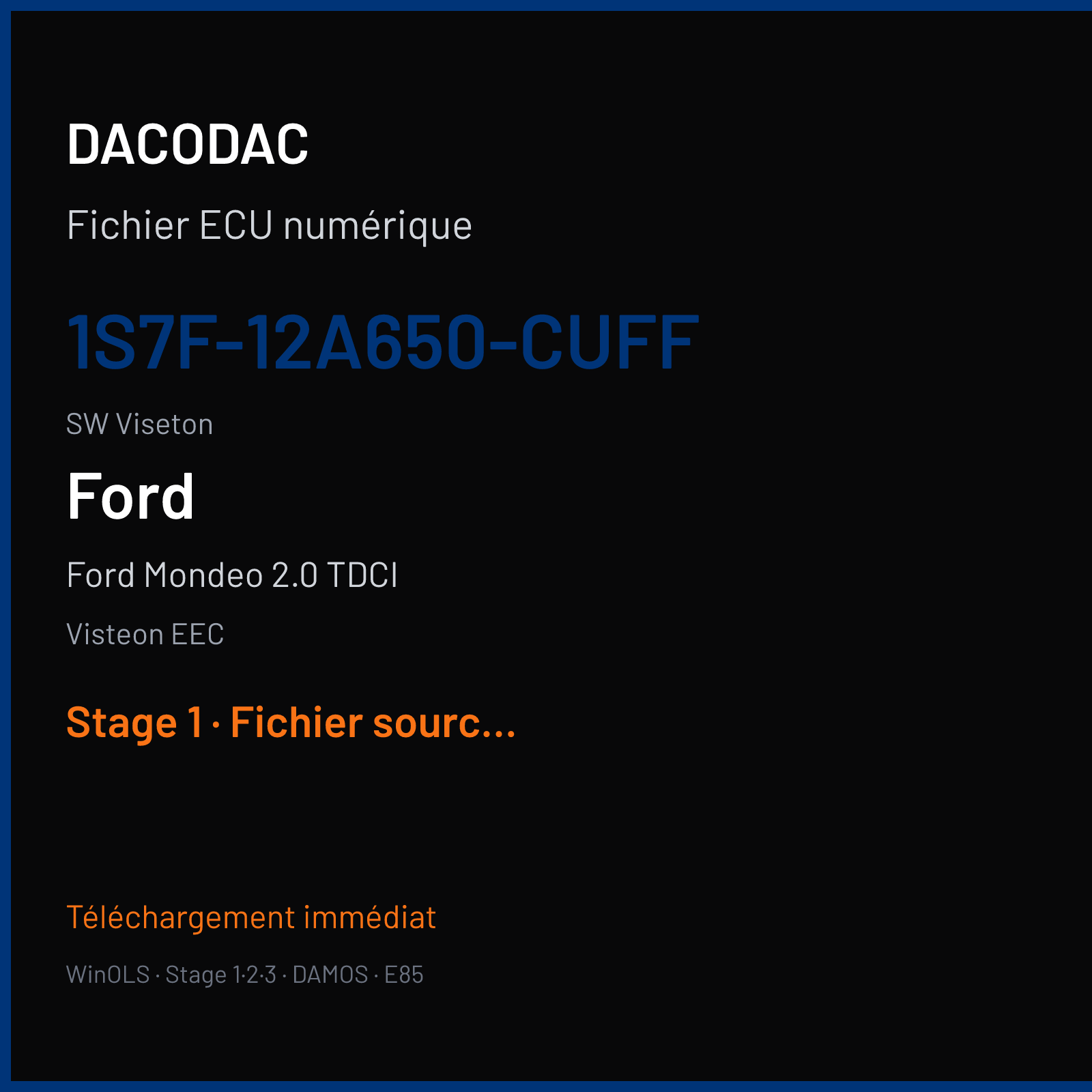 Ford Mondeo 2.0 TDCI (2002) — Visteon EEC — 1S7F-12A650-CUFF · Viseton — Stage 1