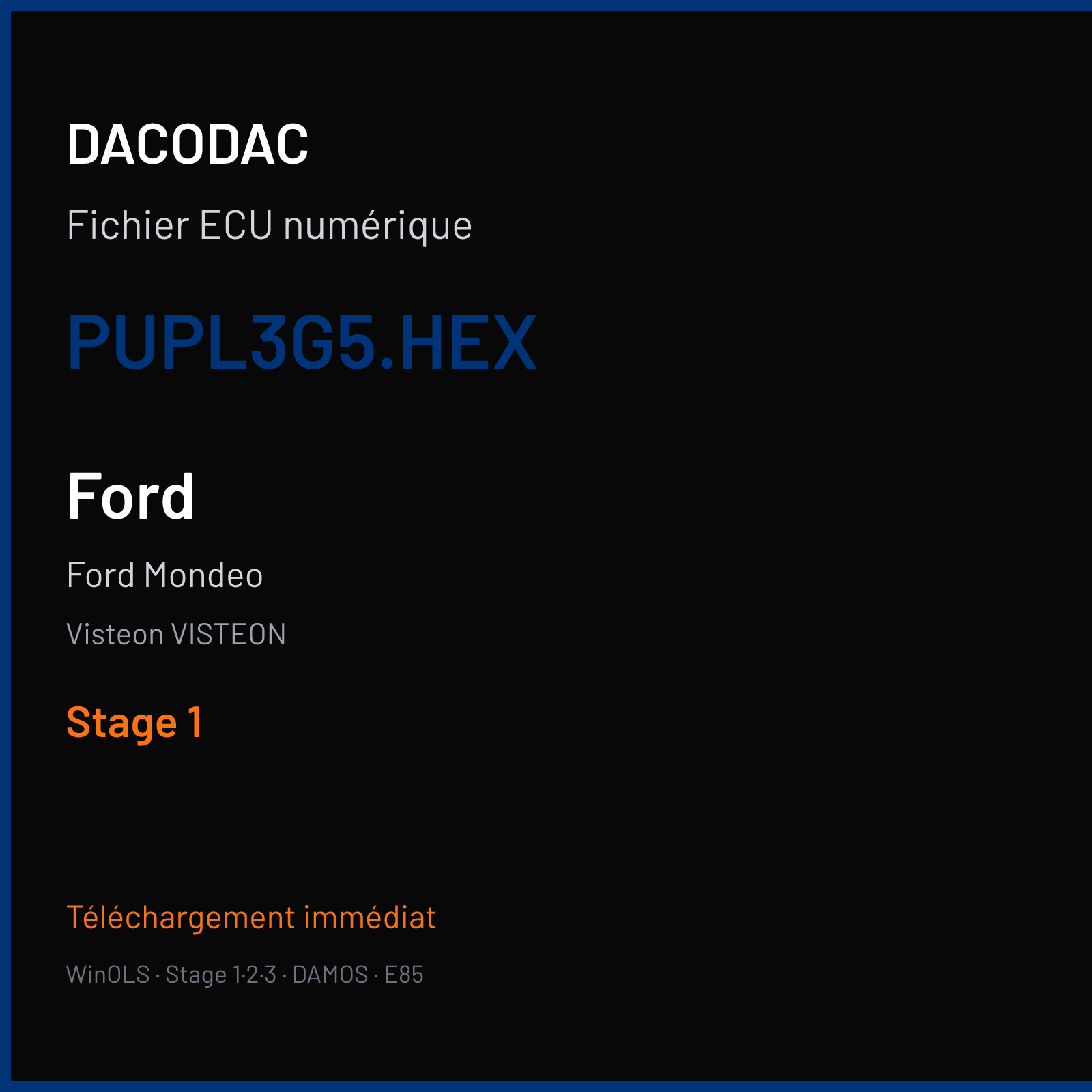 Ford Mondeo (2001) — Visteon VISTEON — PUPL3G5.HEX — Stage 1