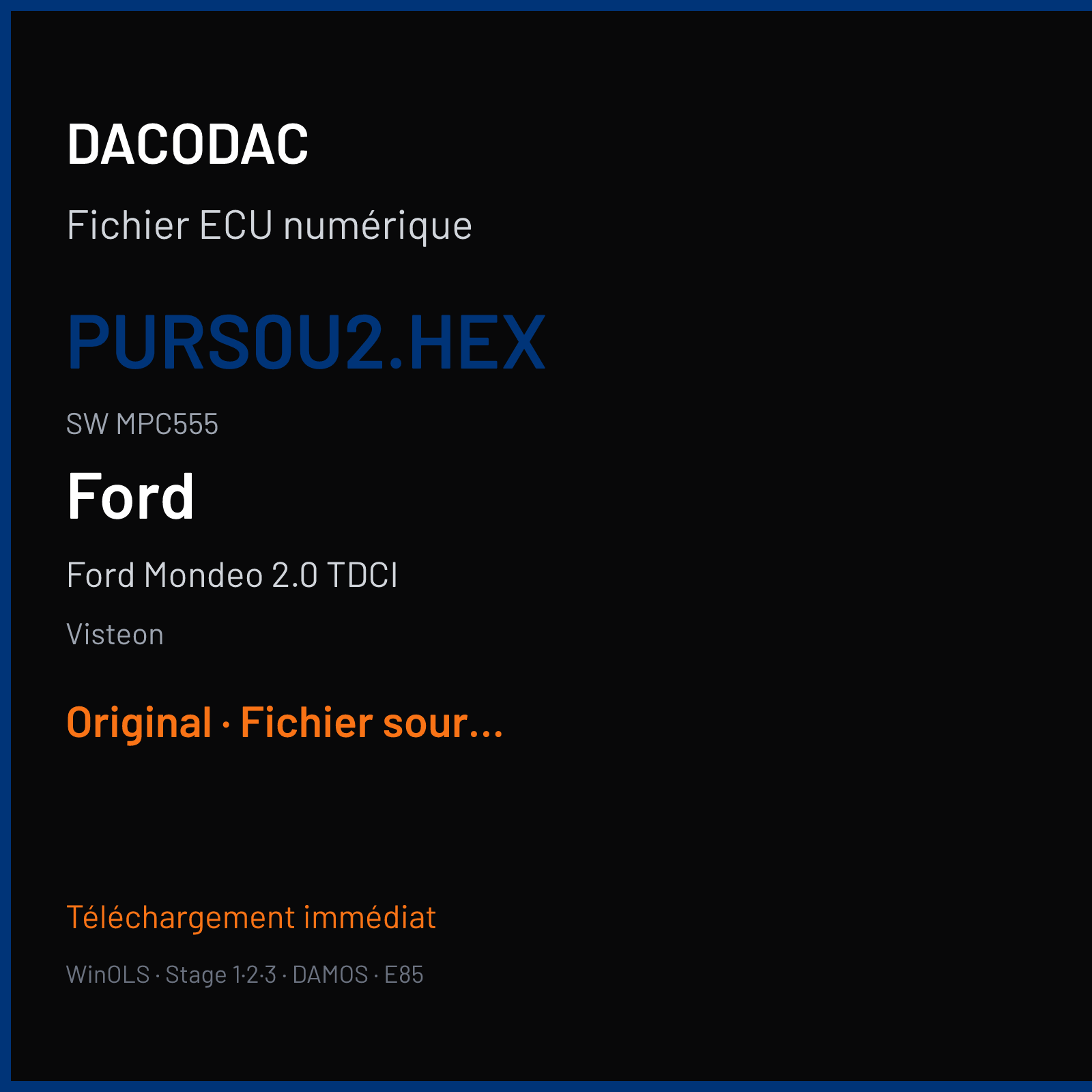 Ford Mondeo 2.0 TDCI (2003) — Visteon — PURS0U2.HEX · MPC555 — Original