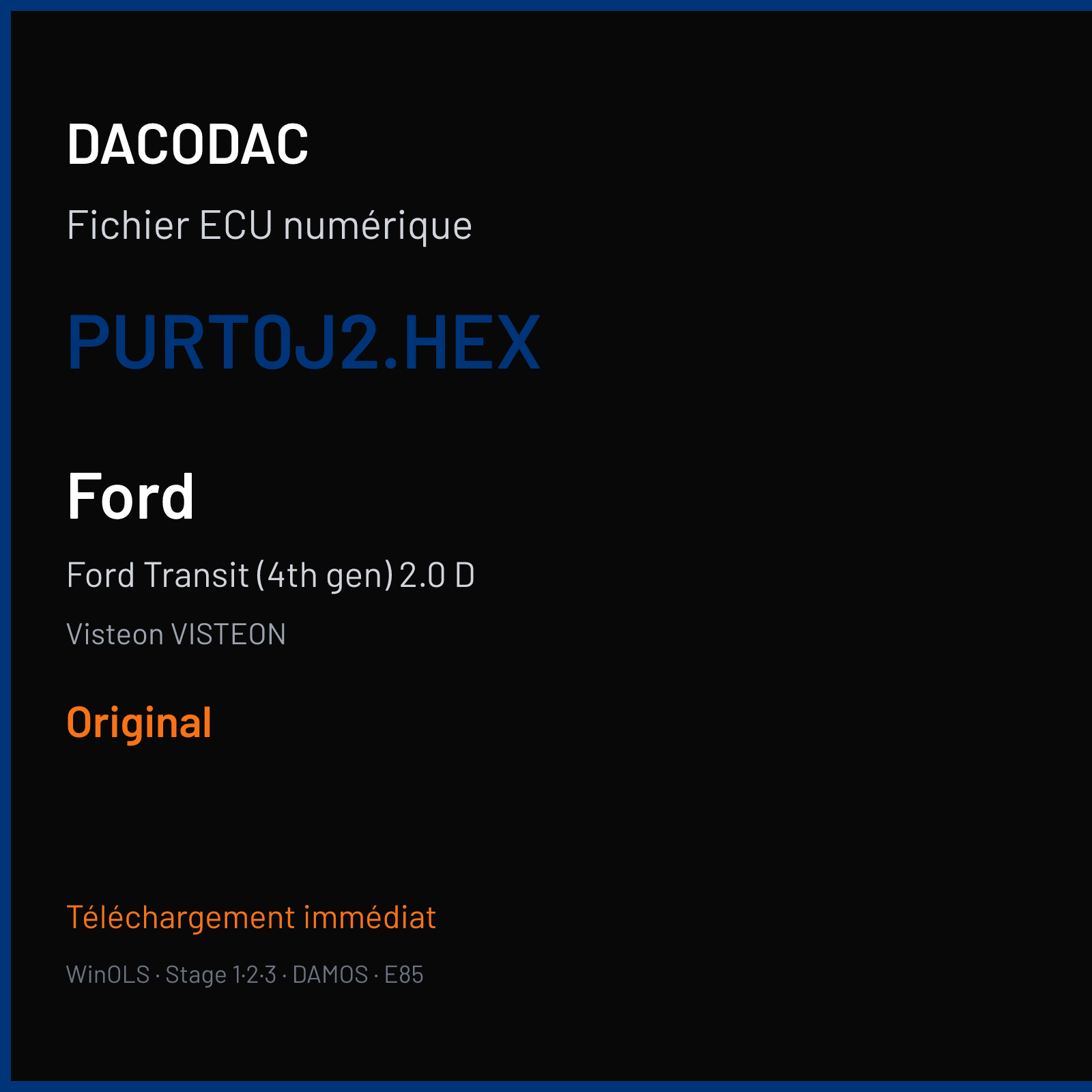 Ford Transit (4th gen) 2.0 D (2002) — Visteon VISTEON — PURT0J2.HEX — Original