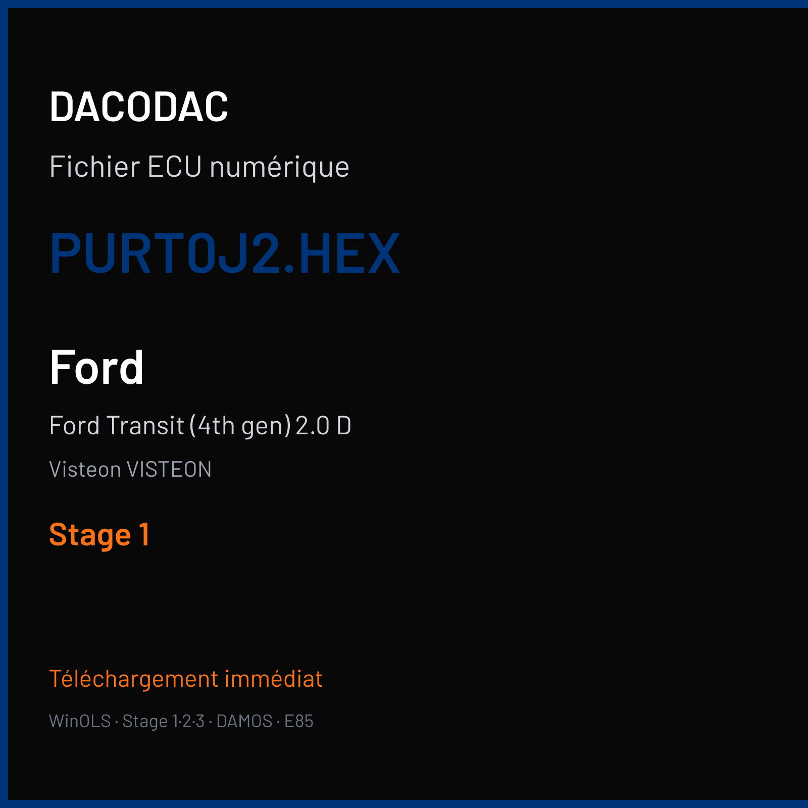 Ford Transit (4th gen) 2.0 D (2002) — Visteon VISTEON — PURT0J2.HEX — Stage 1