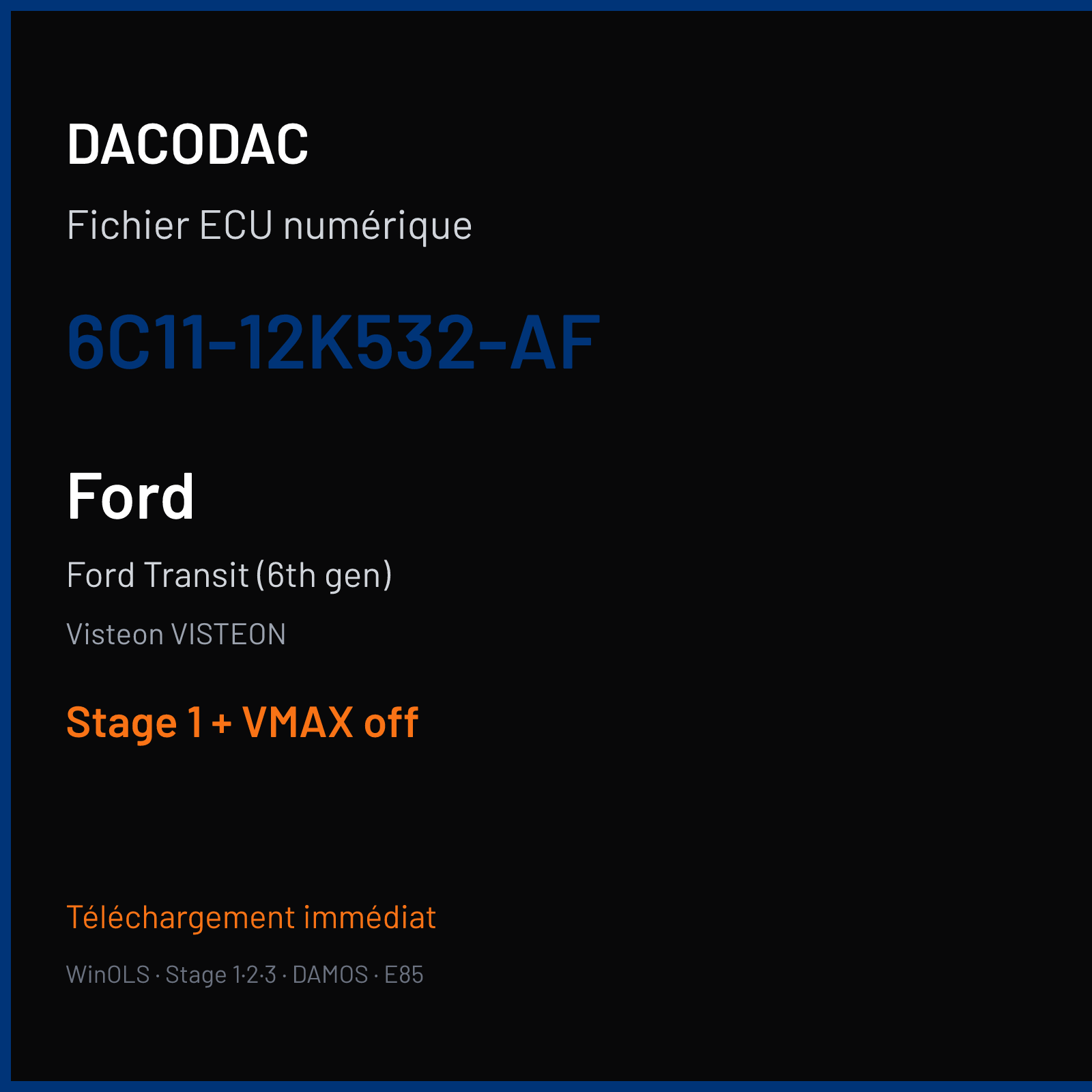 Ford Transit (6th gen) (2008) — Visteon VISTEON — 6C11-12K532-AF — Stage 1 + VMAX off