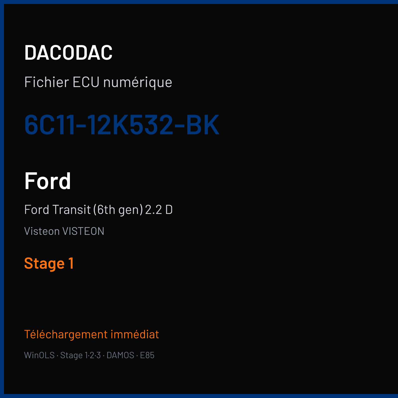 Ford Transit (6th gen) 2.2 D (2008) — Visteon VISTEON — 6C11-12K532-BK — Stage 1