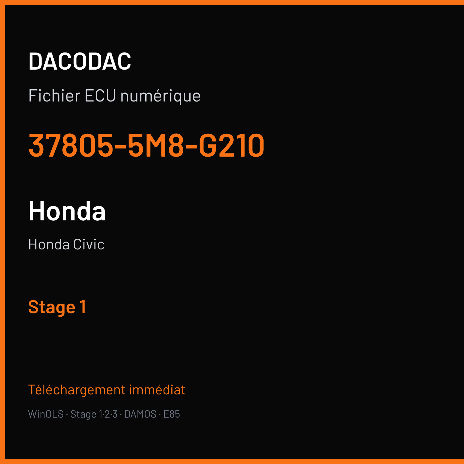 Honda Civic (2014) — 37805-5M8-G210 — Stage 1