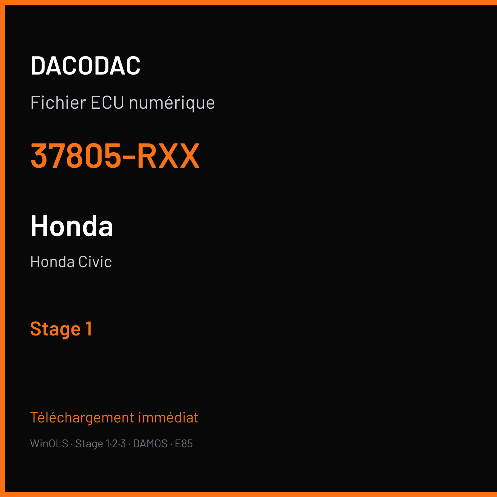 Honda Civic (2012) — 37805-RXX — Stage 1
