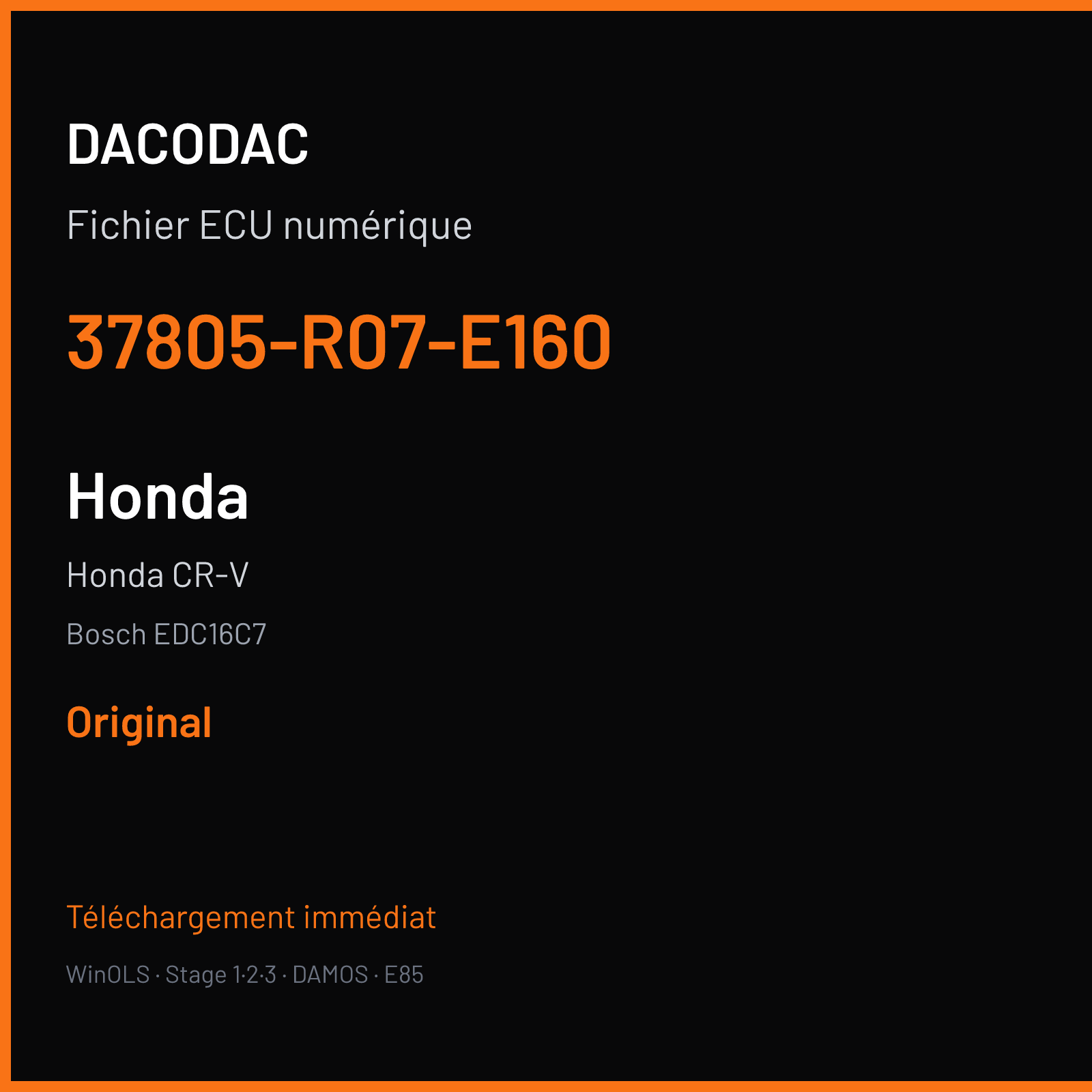Honda CR-V (2007) — Bosch EDC16C7 — 37805-R07-E160 — Original