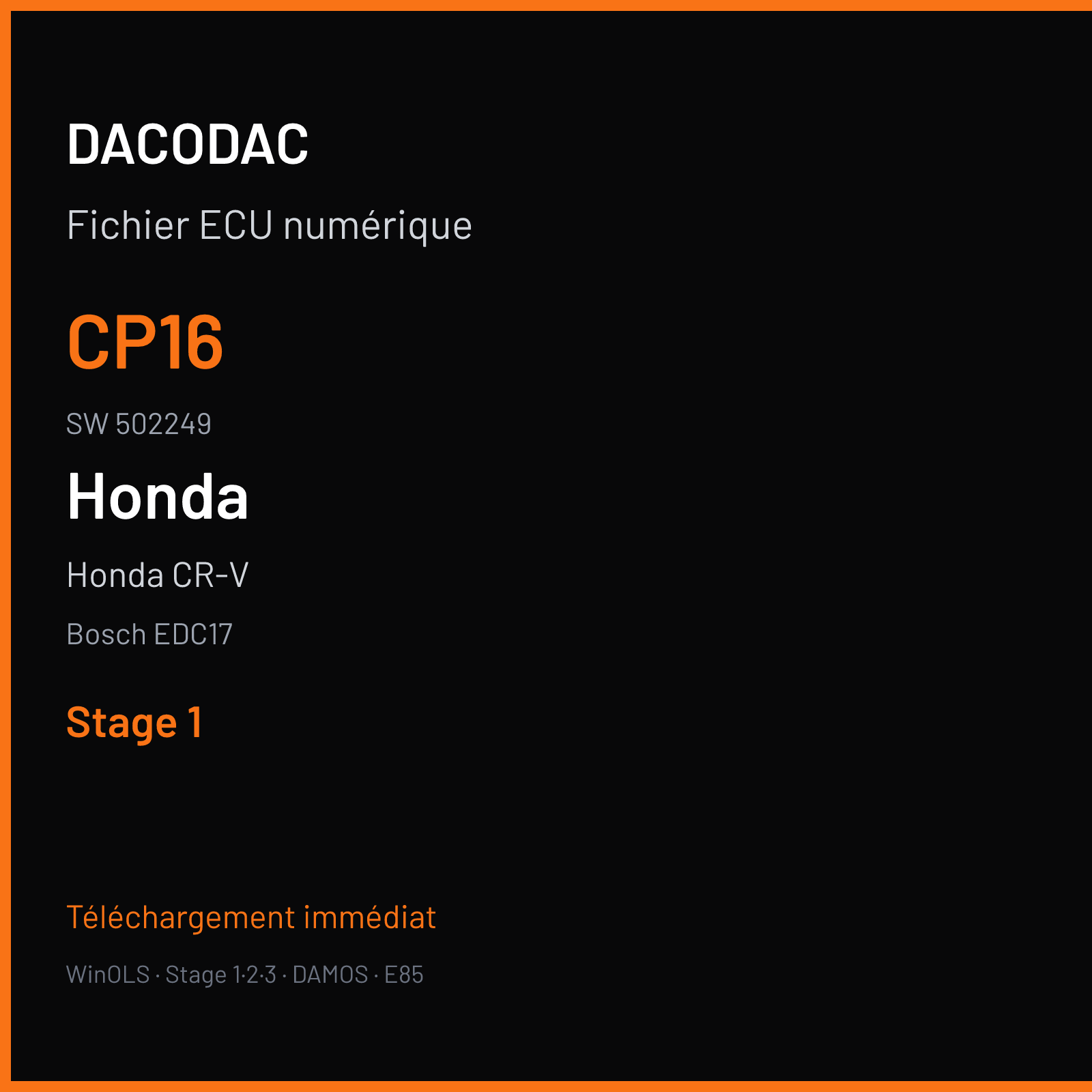 Honda CR-V (2010) — Bosch EDC17 — CP16 · 502249 — Stage 1