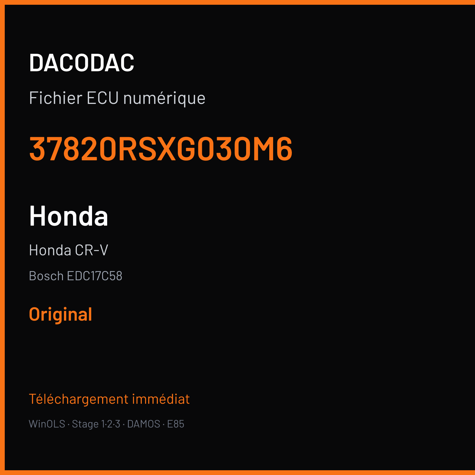 Honda CR-V (2015) — Bosch EDC17C58 — 37820RSXG030M6 — Original