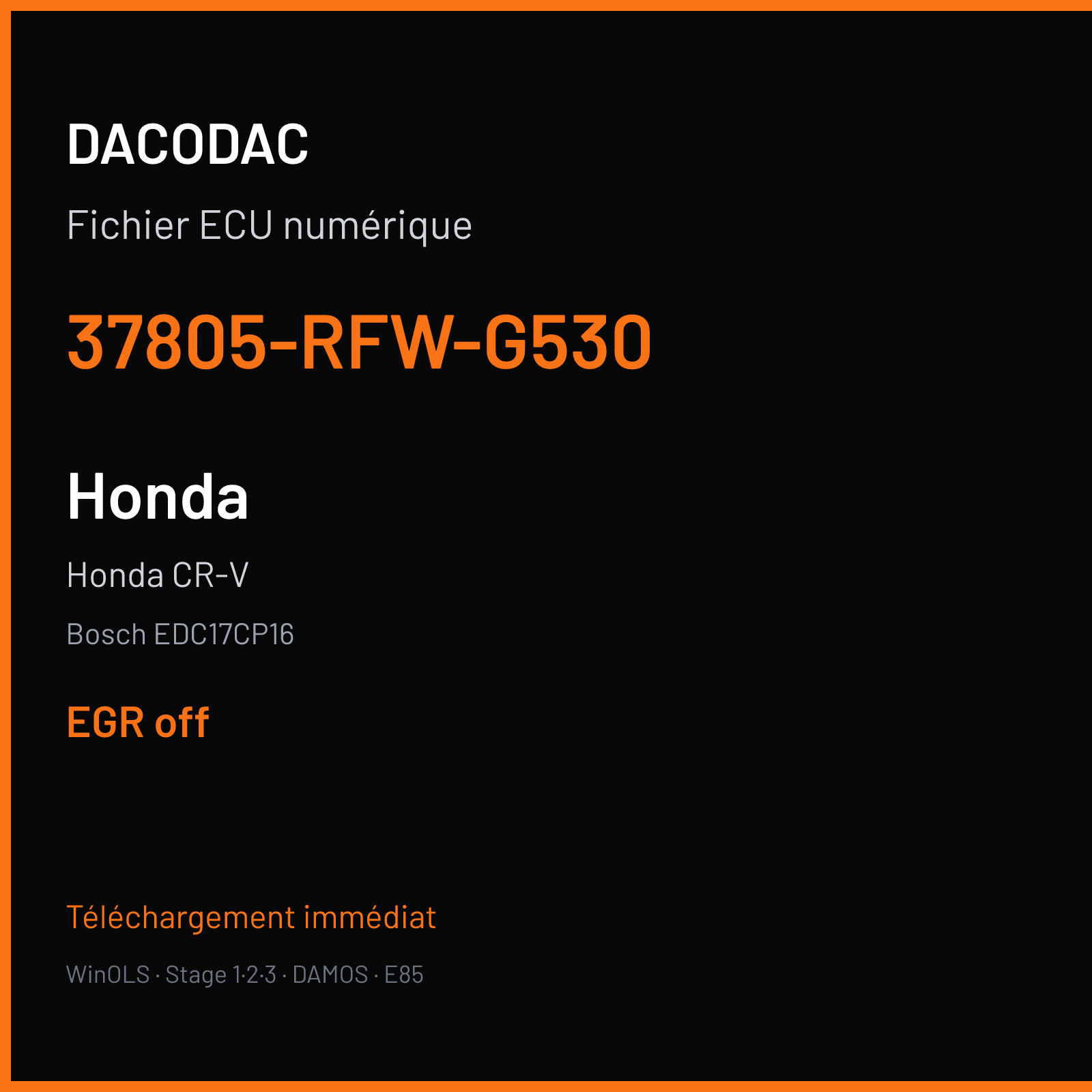 Honda CR-V (2013) — Bosch EDC17CP16 — 37805-RFW-G530 — EGR off