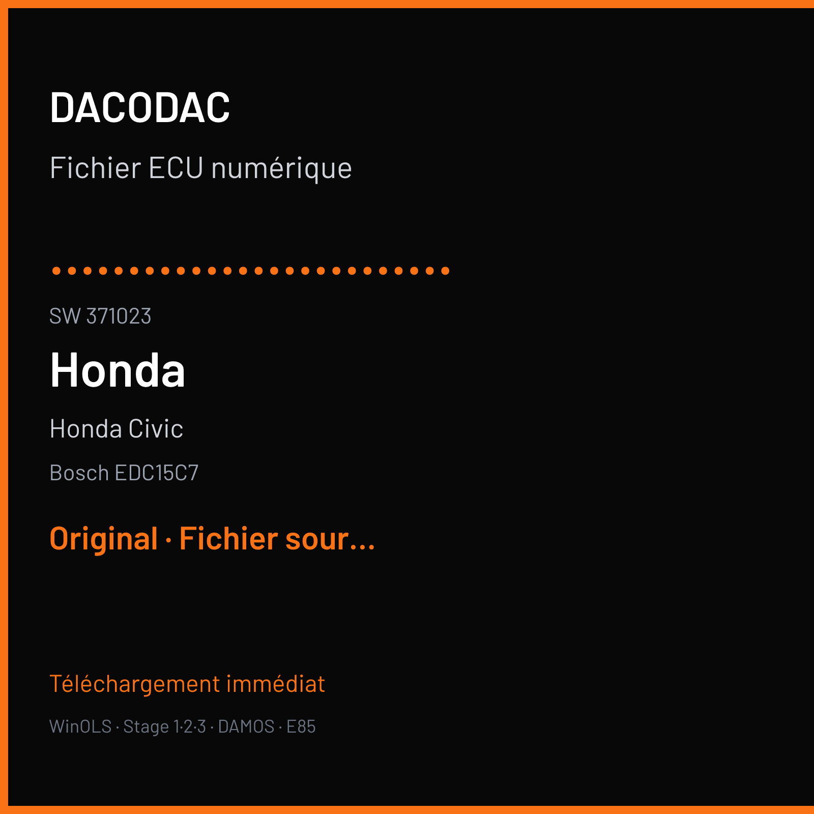 Honda Civic (2005) — Bosch EDC15C7 — .......................... · 371023 — Original