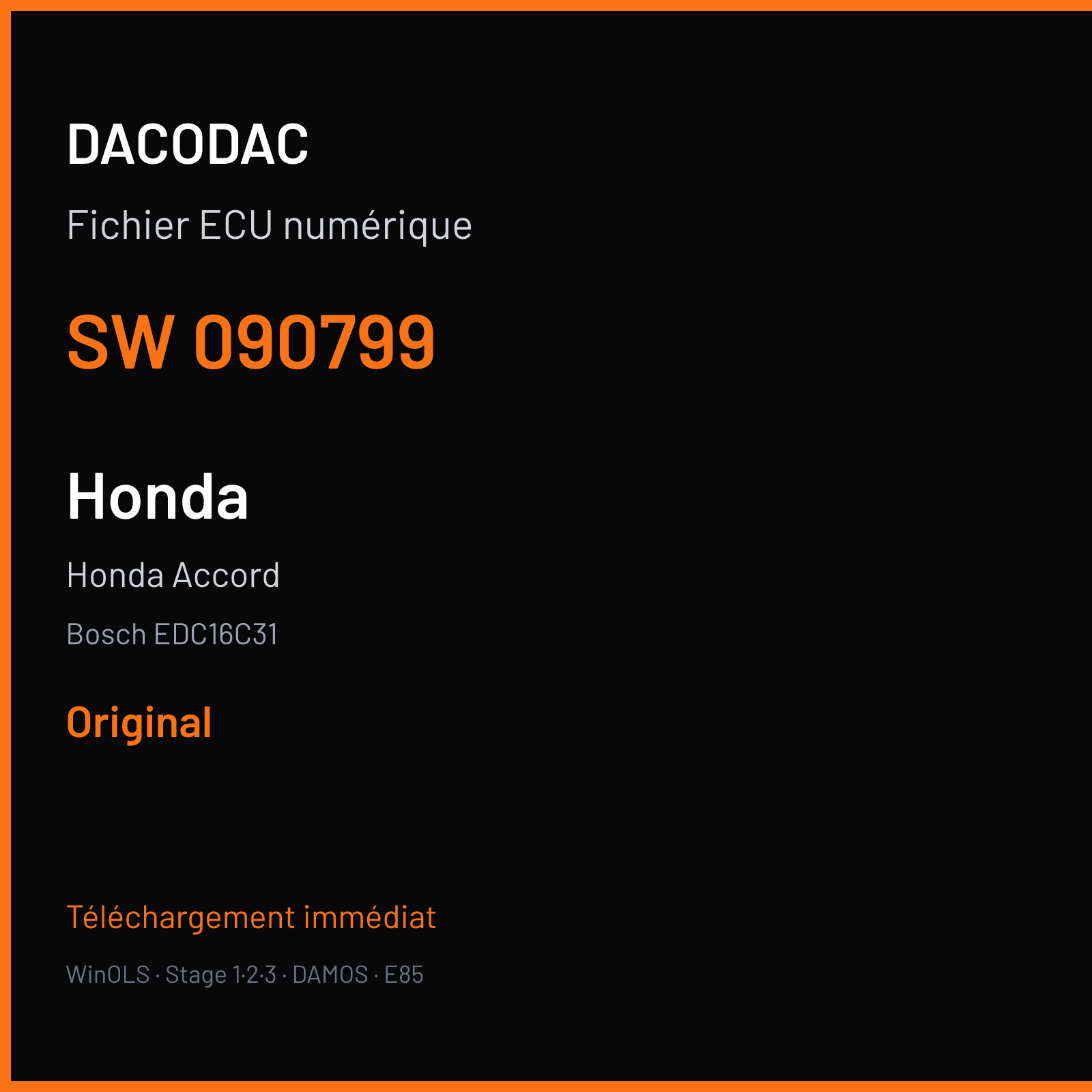 Honda Accord — Bosch EDC16C31 — 090799 — Original