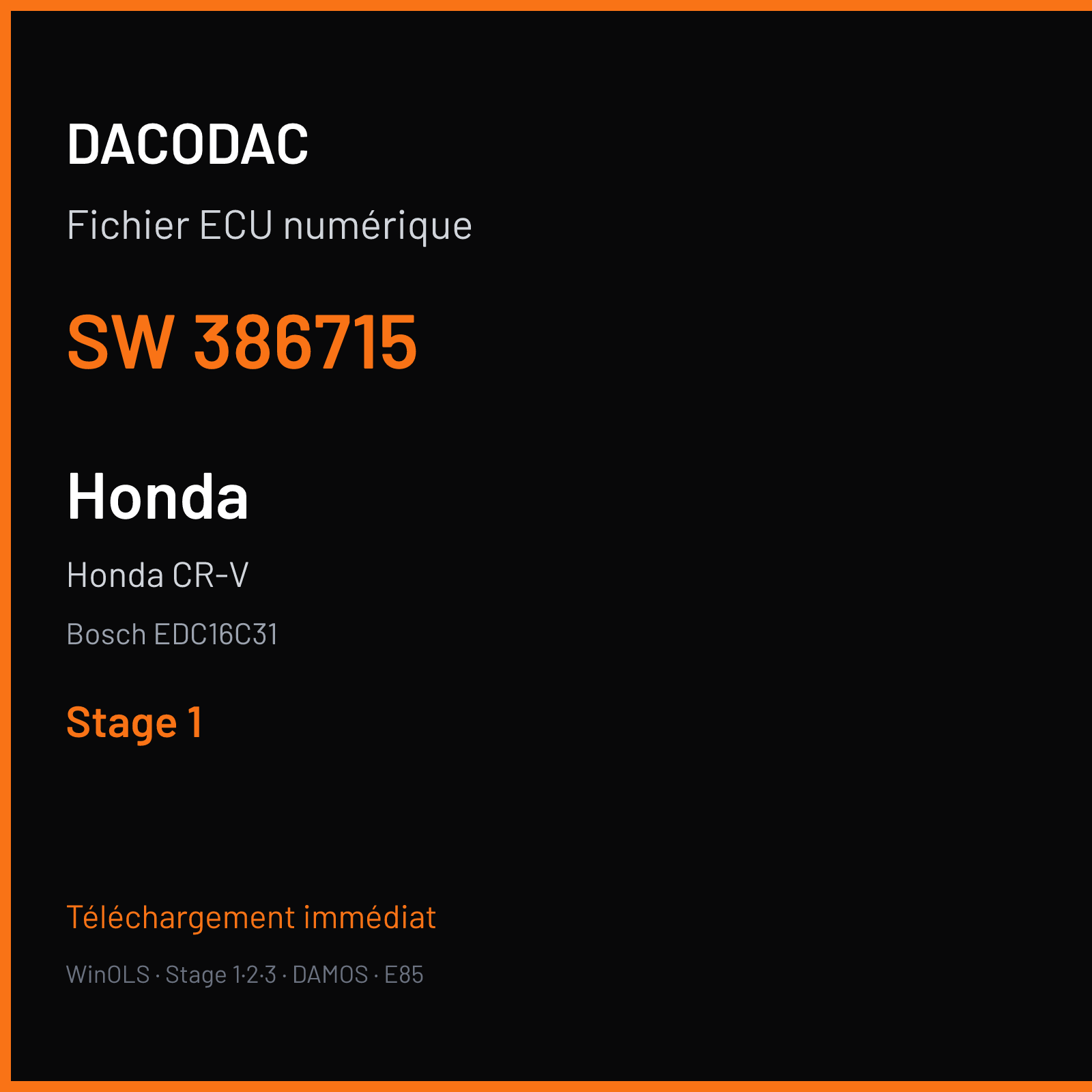 Honda CR-V (2006) — Bosch EDC16C31 — 386715 — Stage 1