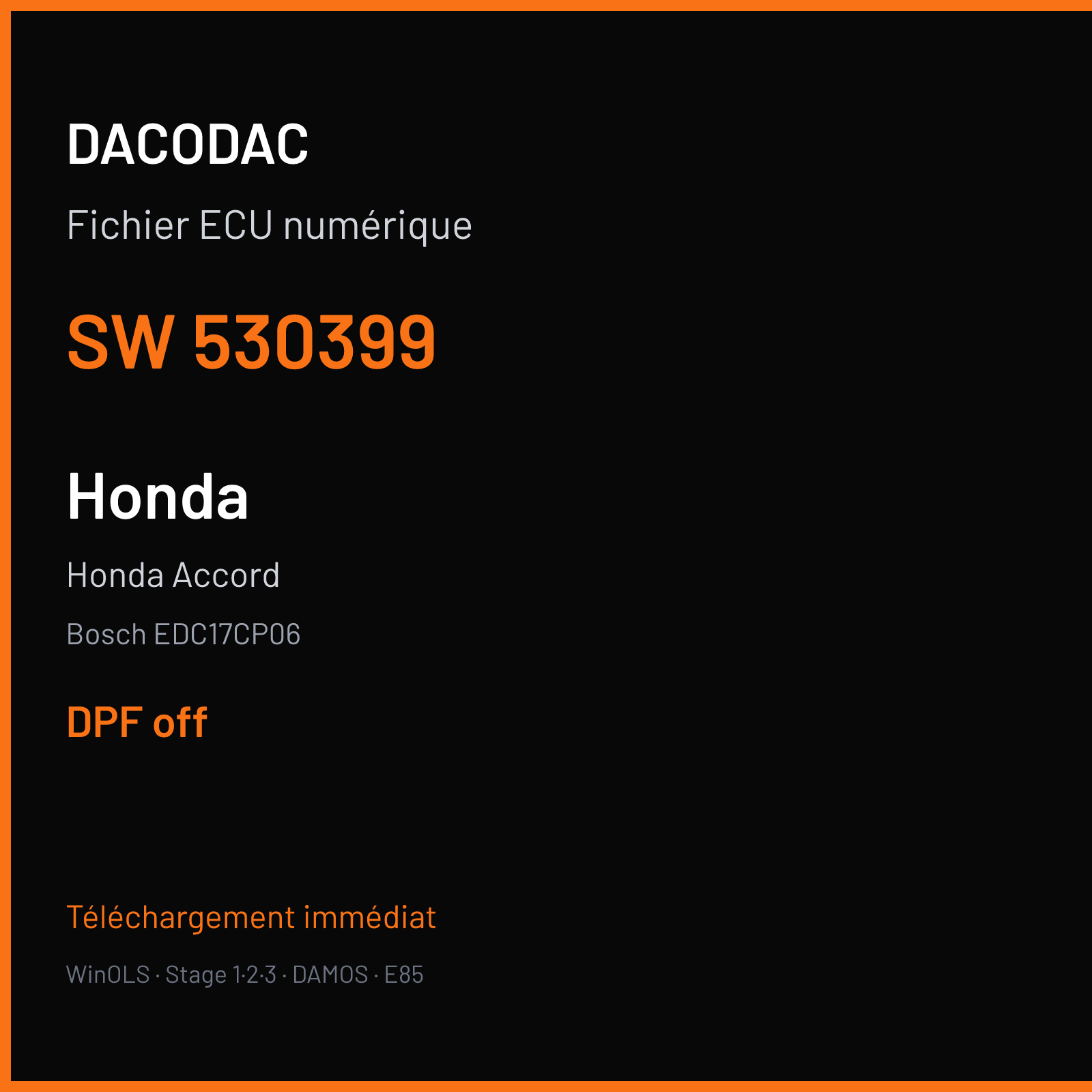 Honda Accord (2013) — Bosch EDC17CP06 — 530399 — DPF off