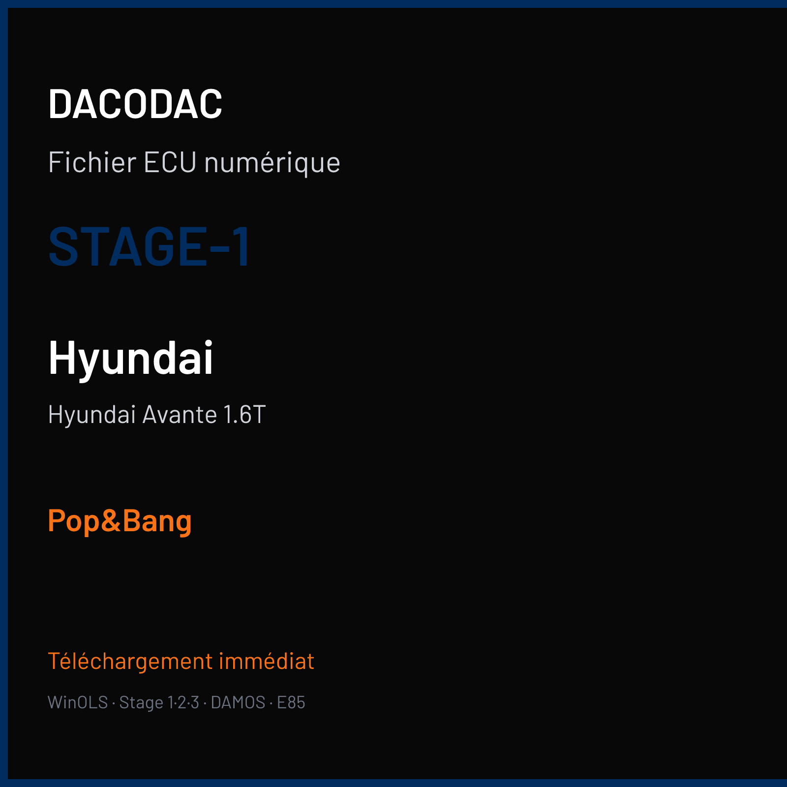 Hyundai Avante 1.6T (2017) — STAGE-1 — Pop&Bang