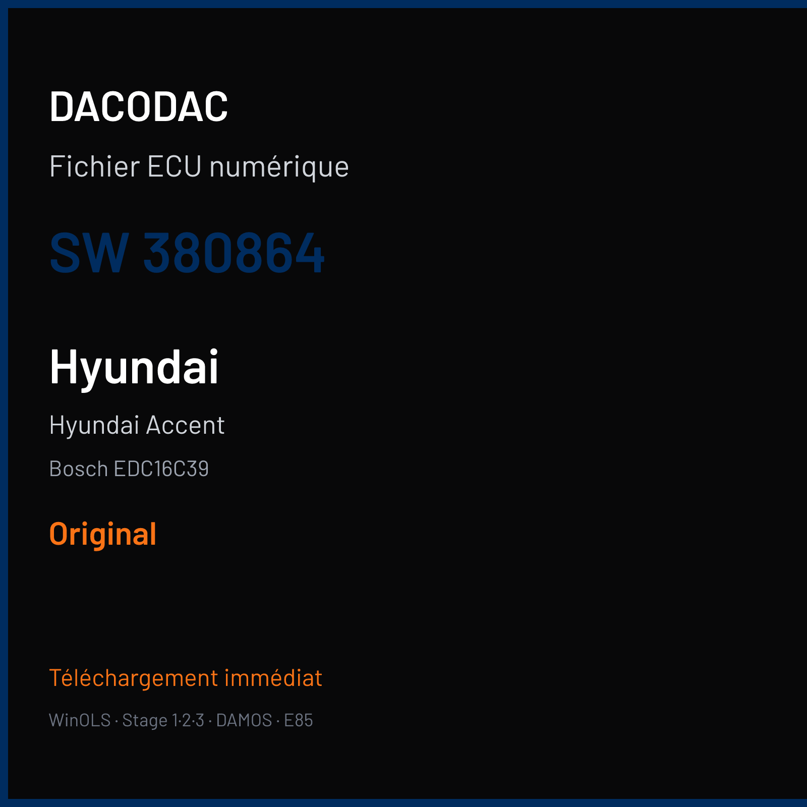Hyundai Accent (2008) — Bosch EDC16C39 — 380864 — Original