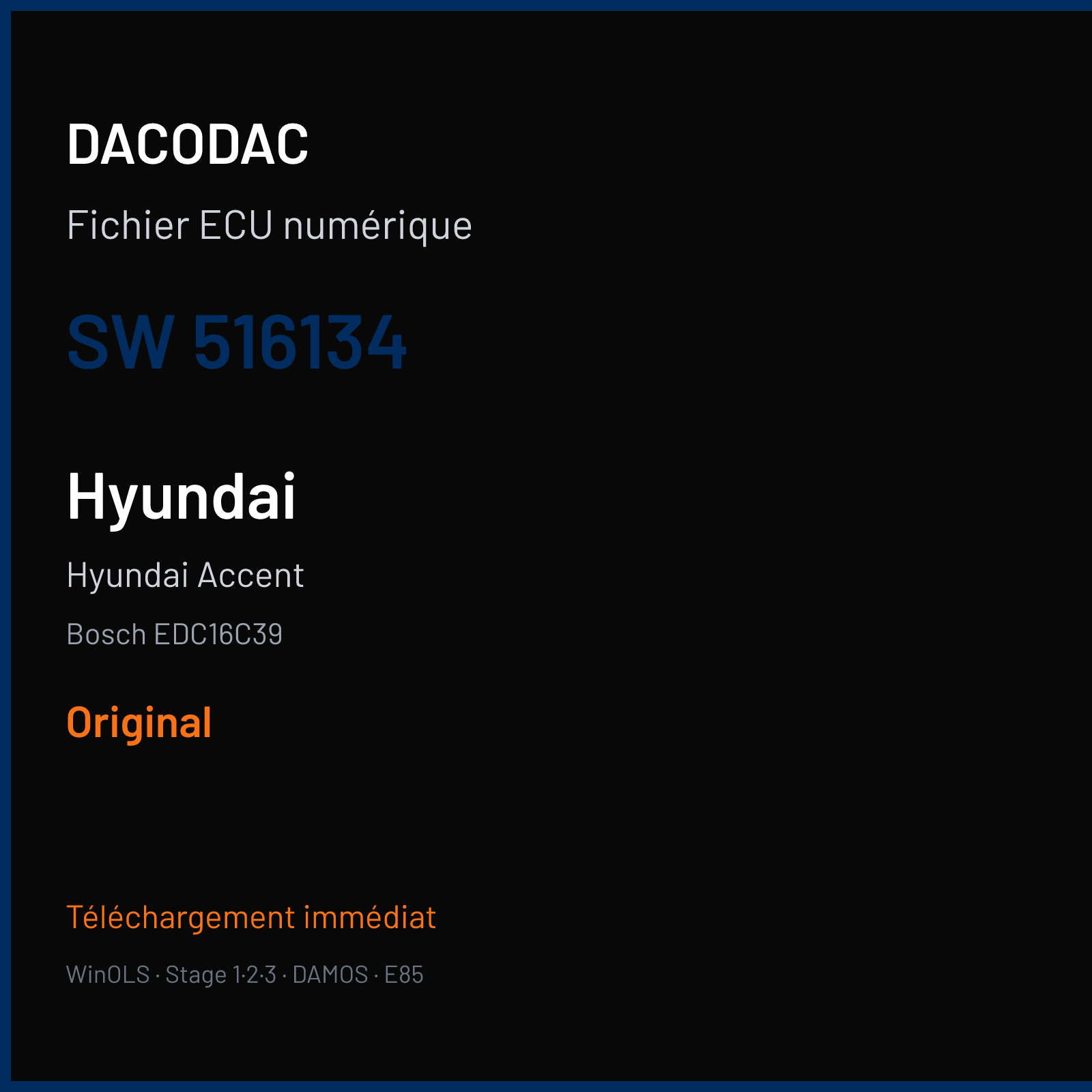 Hyundai Accent (2008) — Bosch EDC16C39 — 516134 — Original