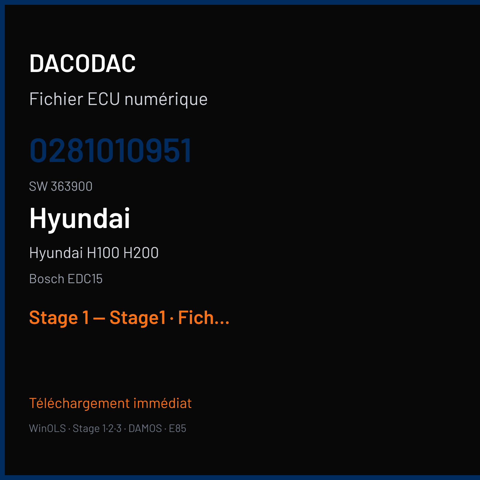 Hyundai H100 H200 (2004) — Bosch EDC15 — 0281010951 · 363900 — Stage 1 — Stage1