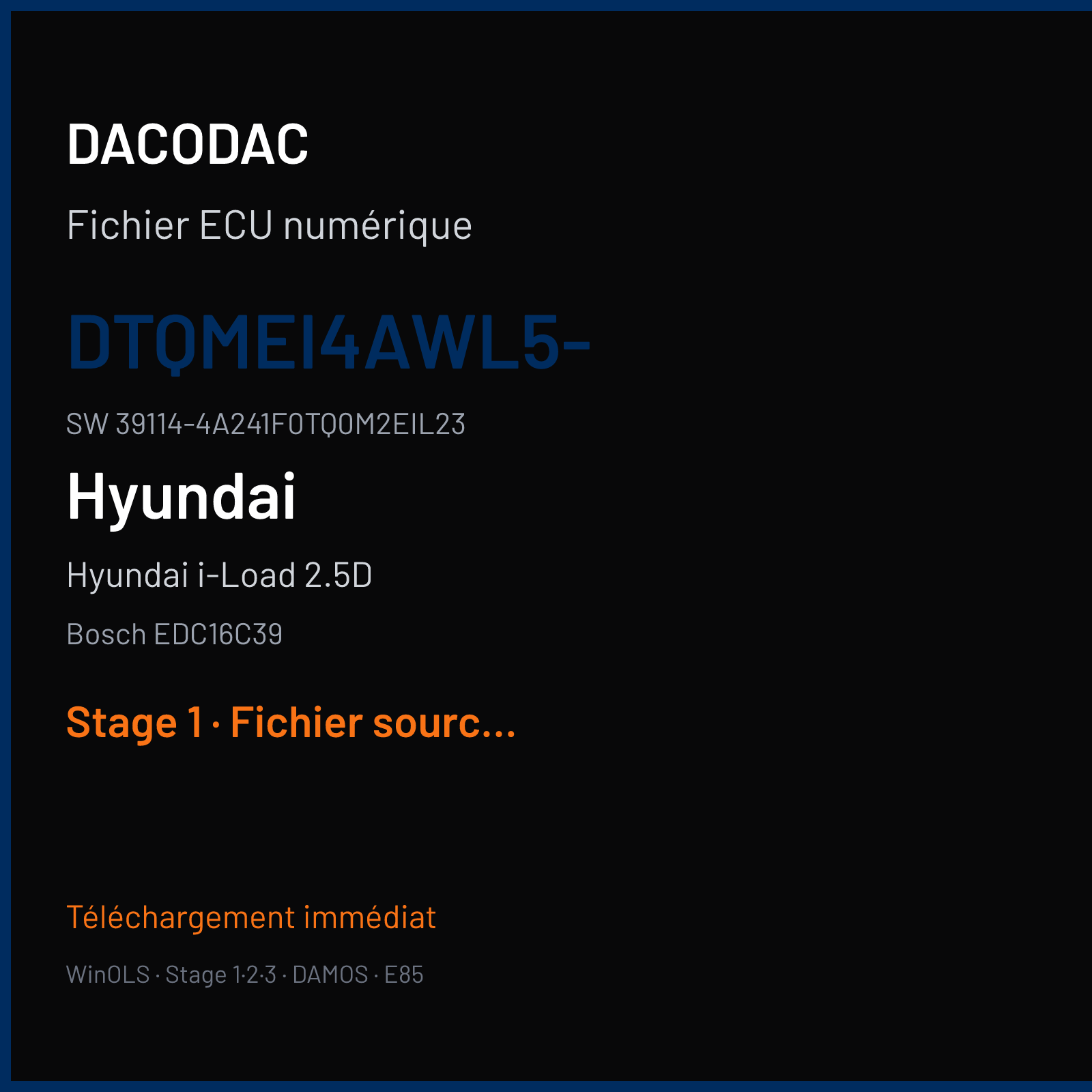 Hyundai i-Load 2.5D 115 ch (2010) — Bosch EDC16C39 — DTQMEI4AWL5- · 39114-4A241F0TQ0M2EIL23 · 502439 — Stage 1