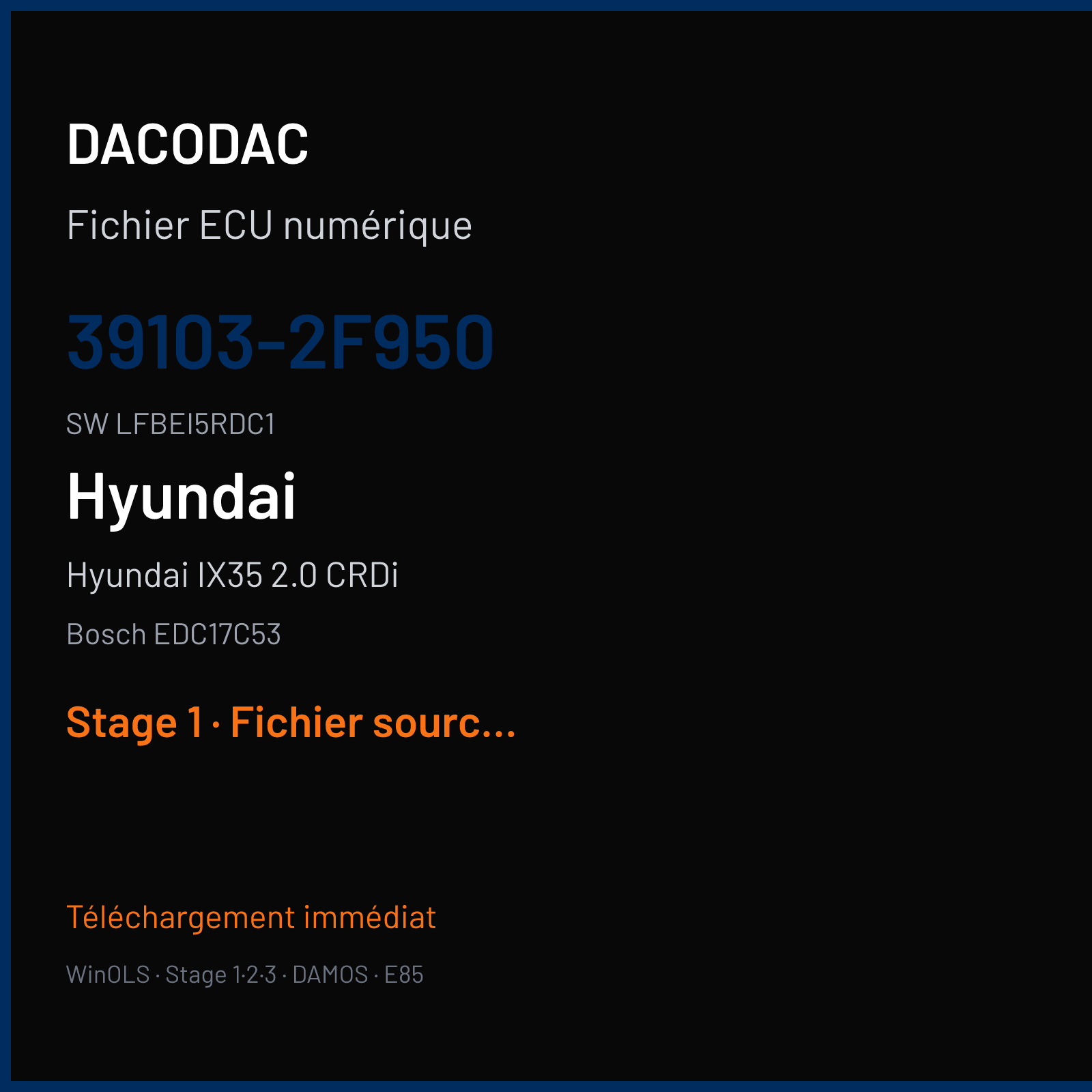 Hyundai IX35 2.0 CRDi 136 ch (2014) — Bosch EDC17C53 — 39103-2F950 · LFBEI5RDC1 · 536020 — Stage 1