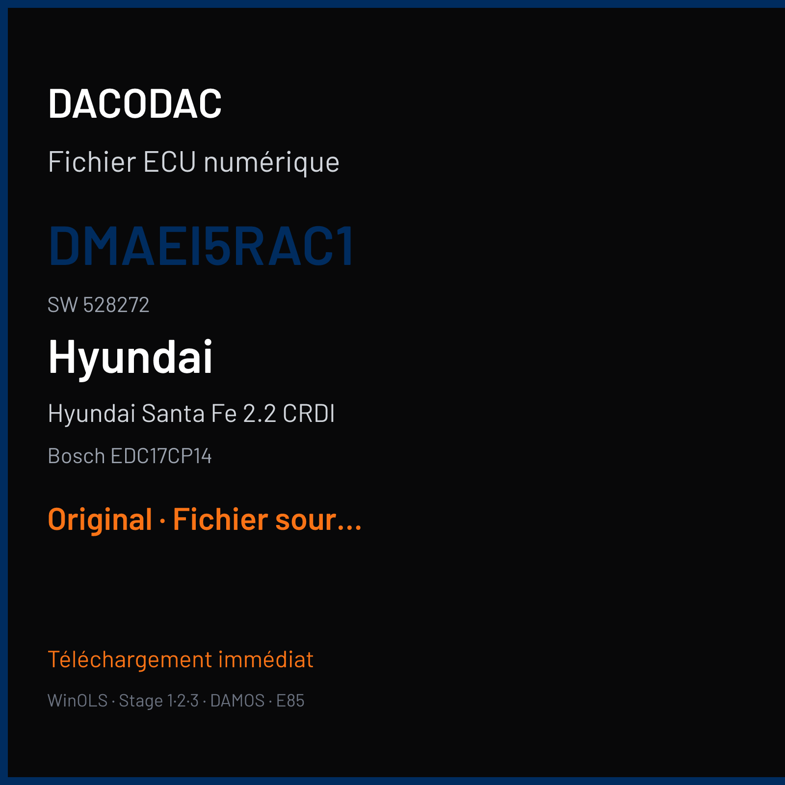 Hyundai Santa Fe 2.2 CRDI (2012) — Bosch EDC17CP14 — DMAEI5RAC1 · 528272 — Original