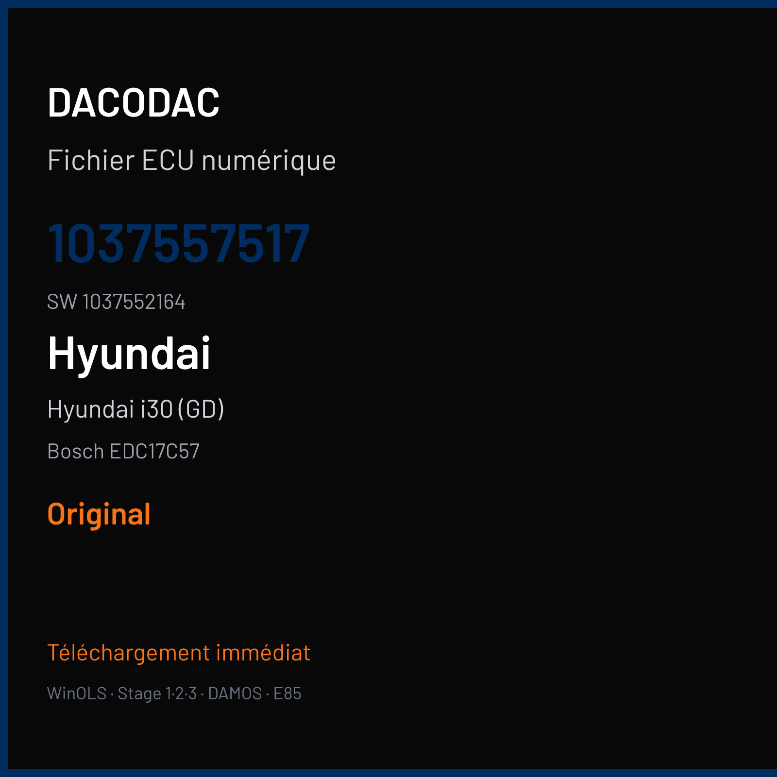 Hyundai i30 (GD) (2015) — Bosch EDC17C57 — 1037557517 · 1037552164 — Original